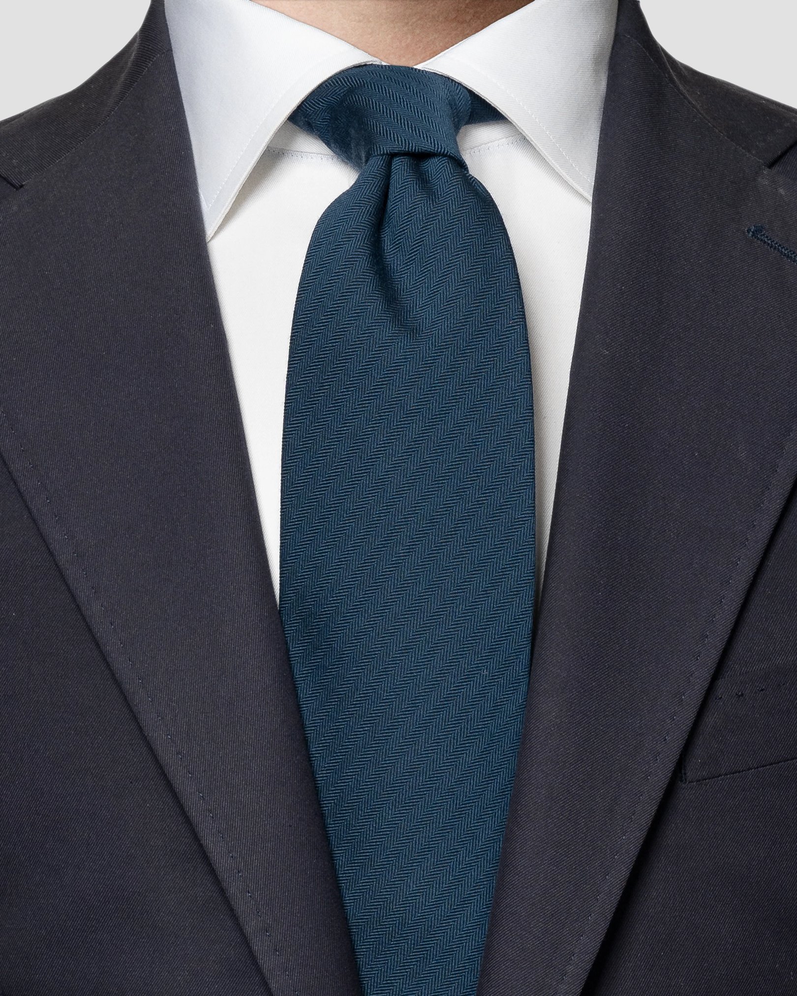 Eton - dark blue herringbone tie