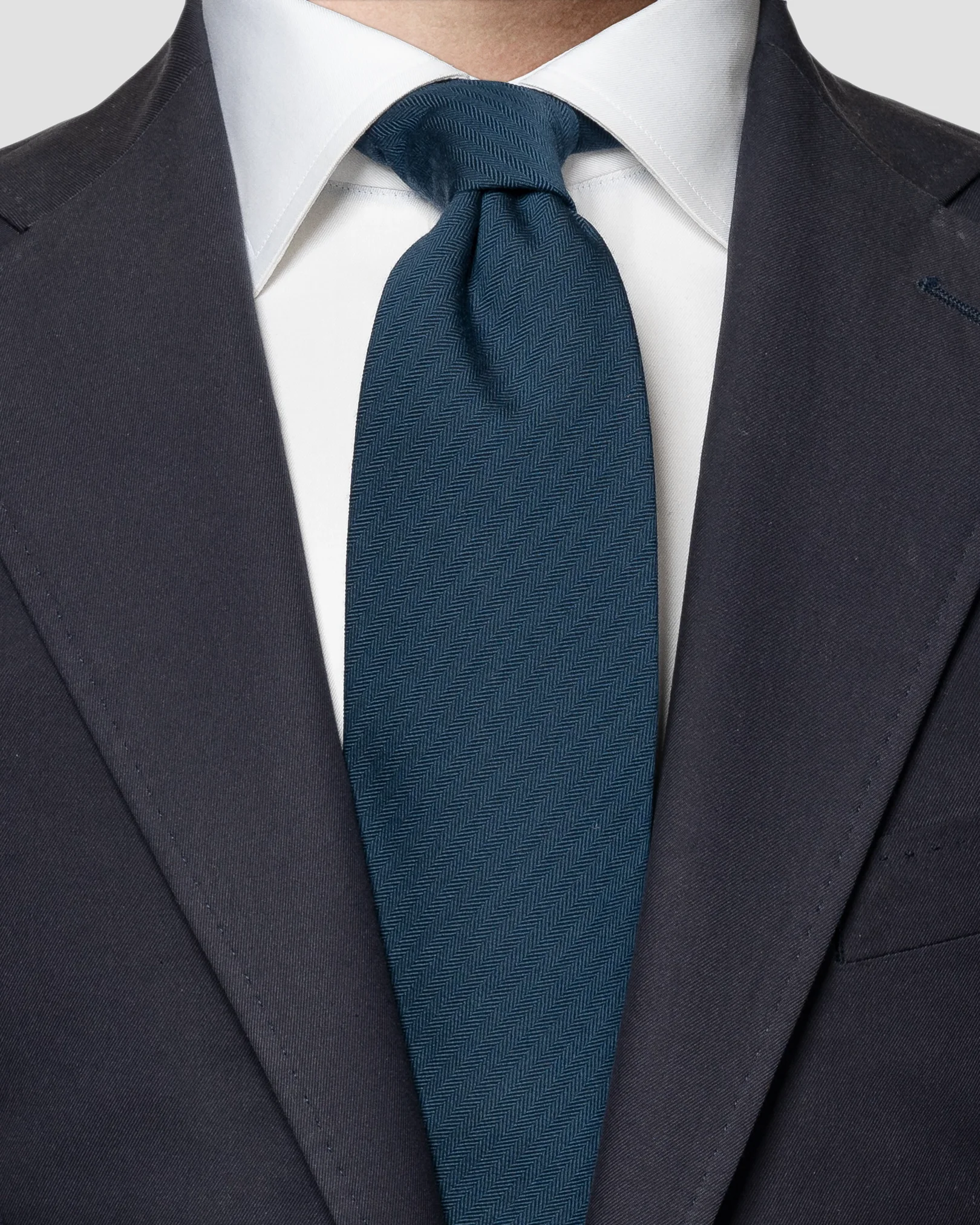 Eton - dark blue herringbone tie