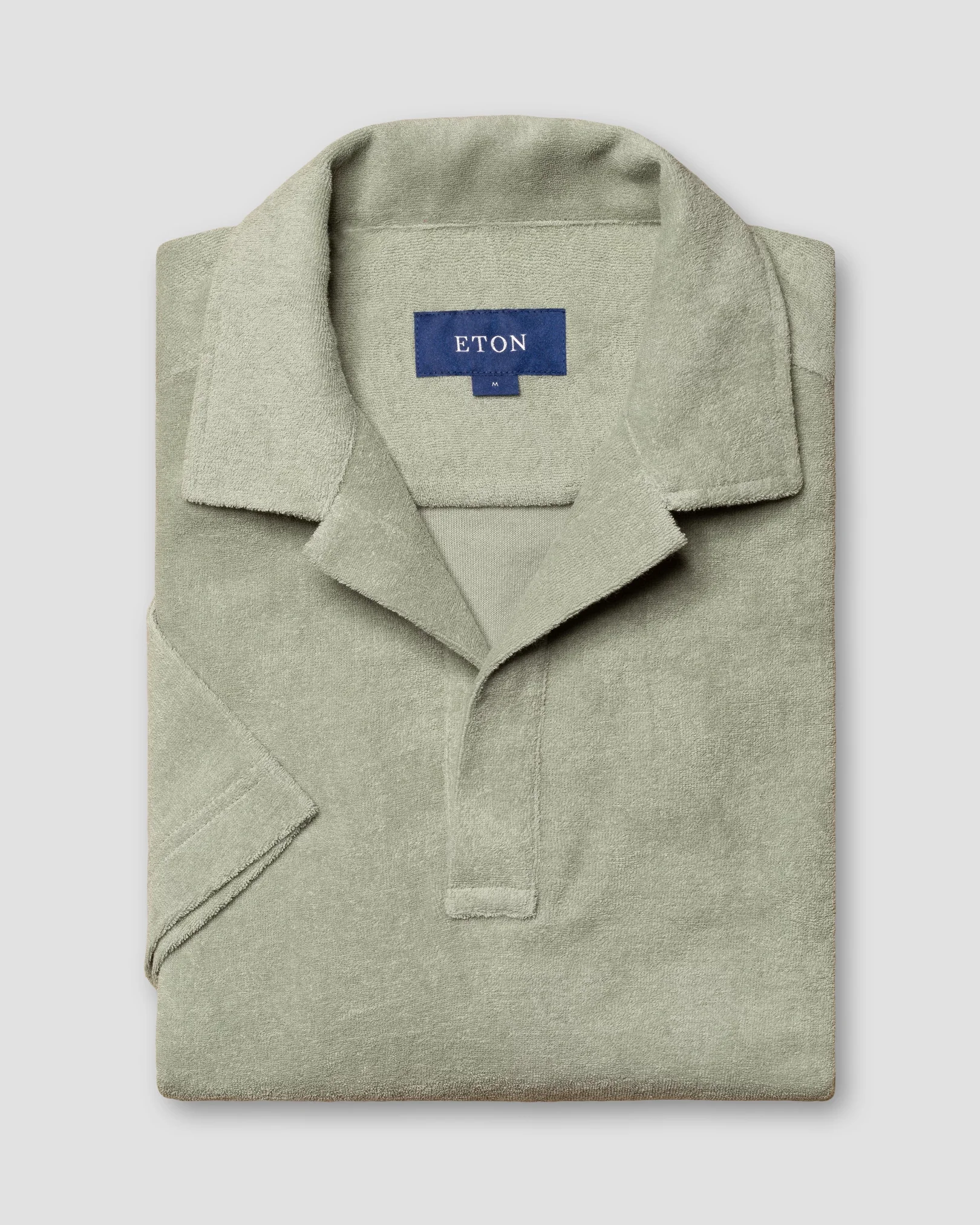 Eton - green popover terry shirt