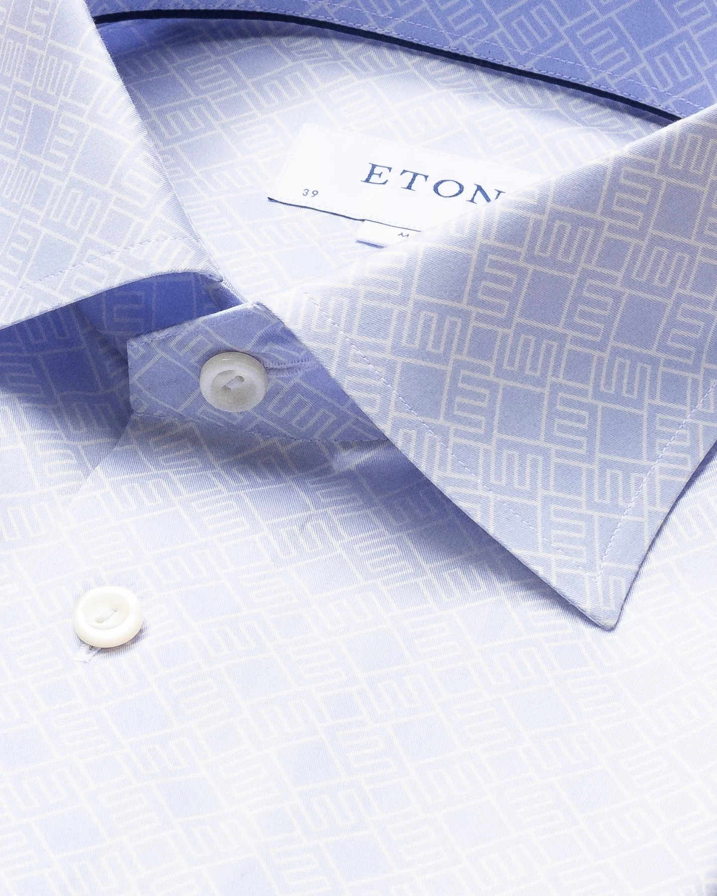 Eton - pastel blue double e logo shirt