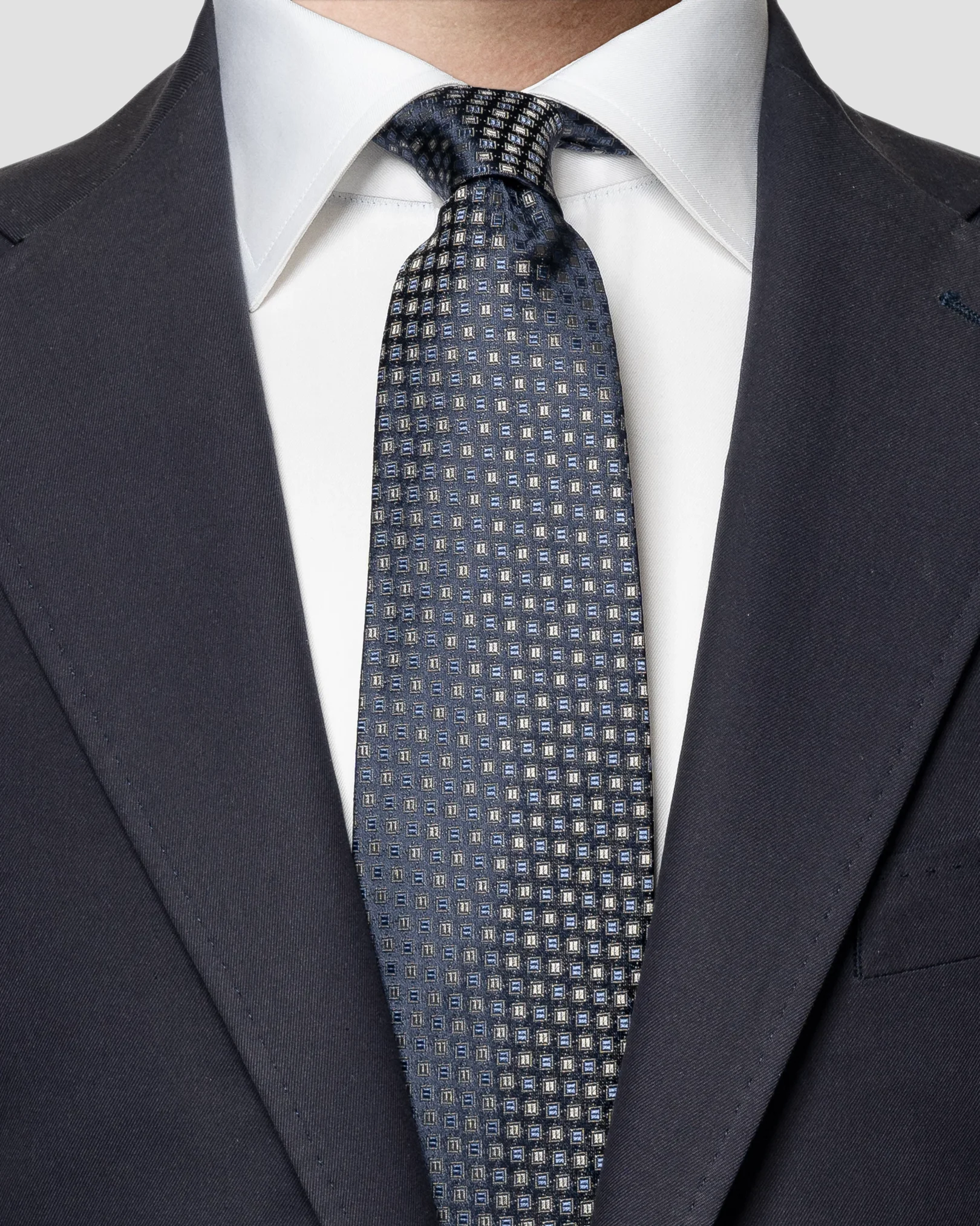 Eton - navy blue silk tie aw