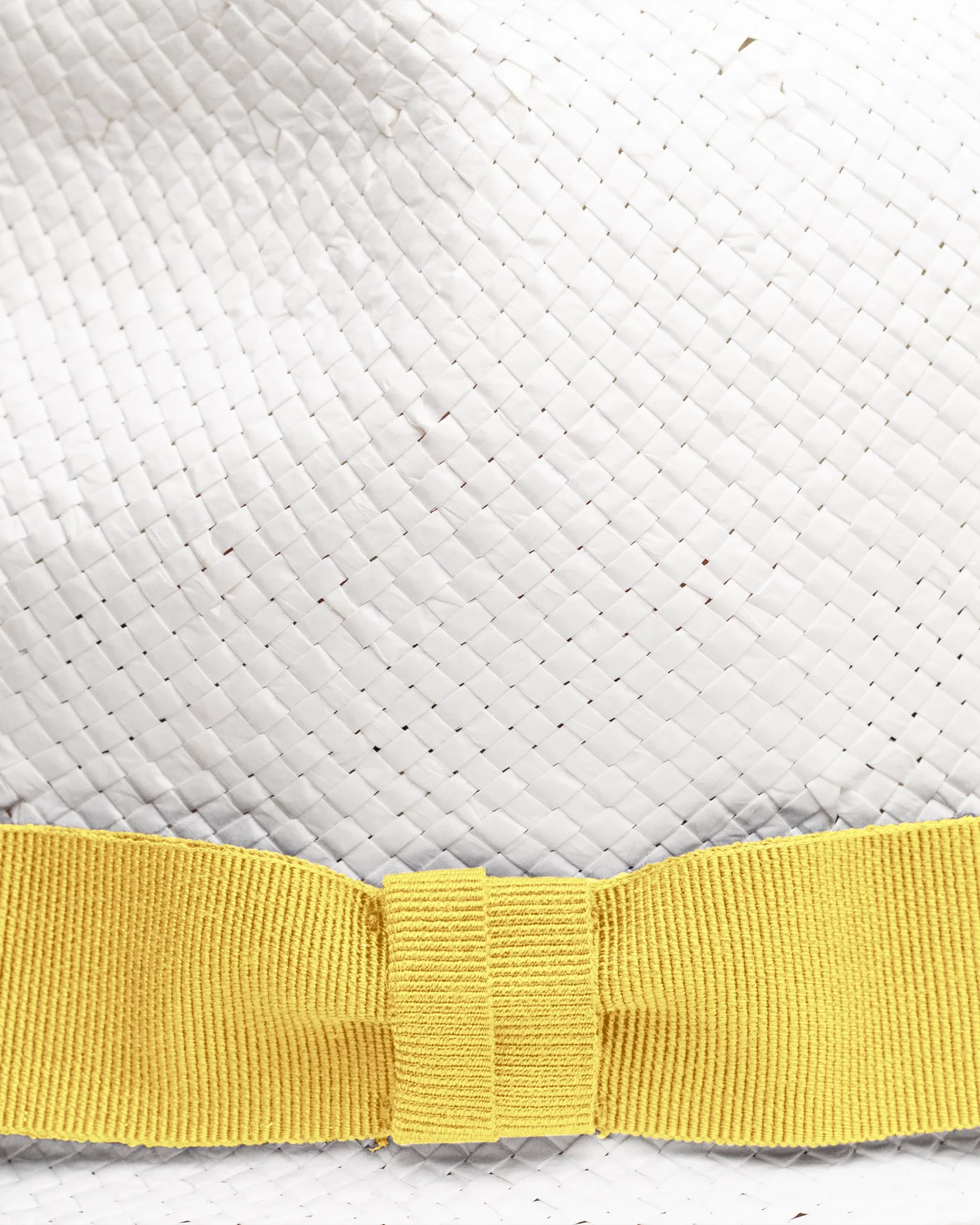 Eton - white straw hat yellow ribbon