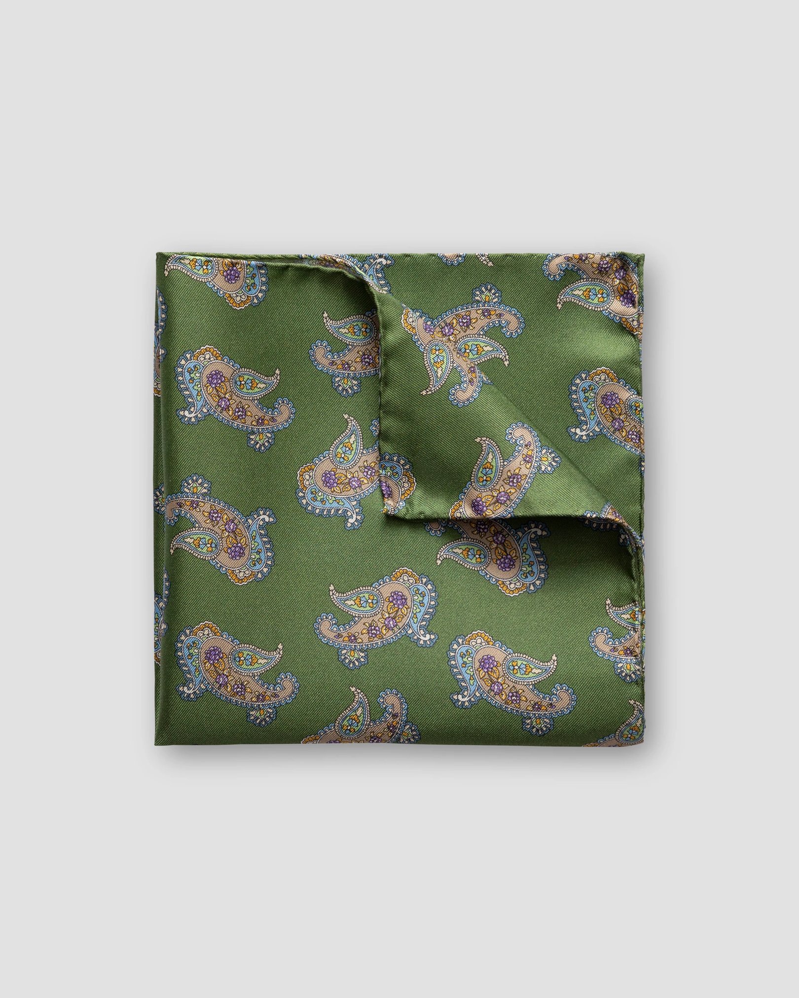 Eton - dark green smart silk pocket square