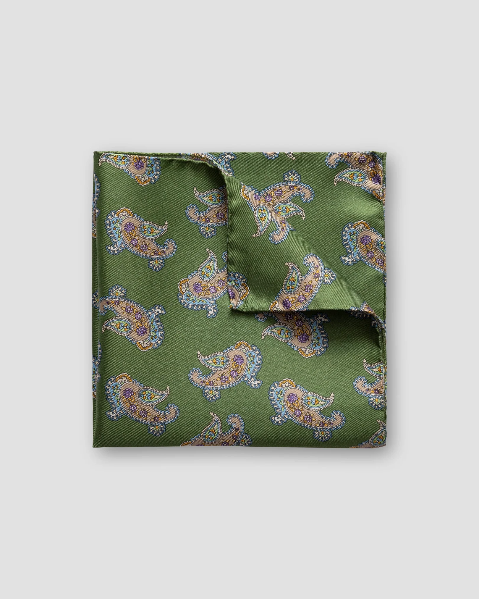 Eton - dark green smart silk pocket square