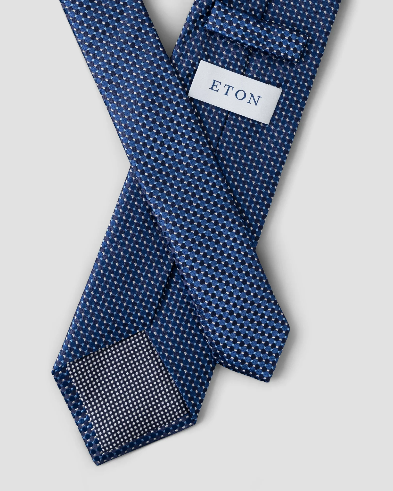 Eton - navy geometric silk tie
