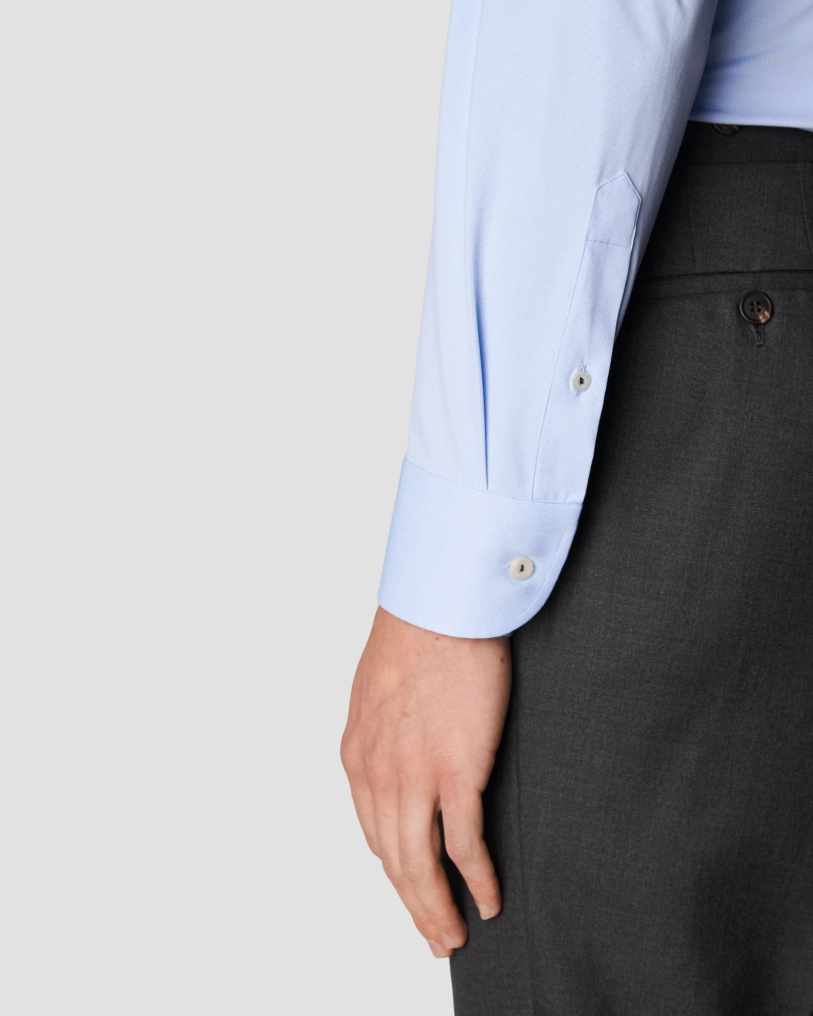Eton - solid light blue 4 way stretch