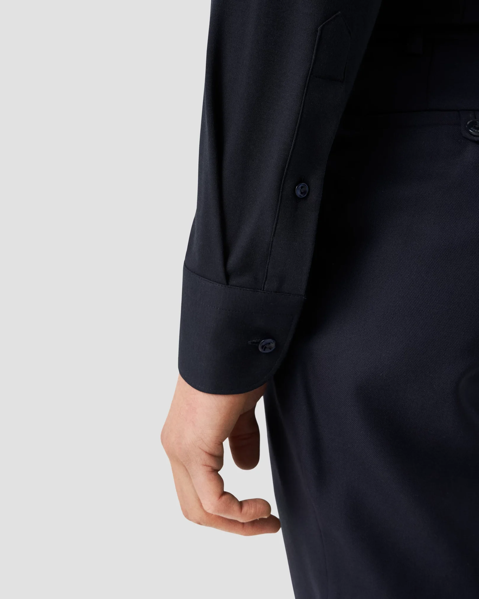 Eton - navy supima cotton strech shirt