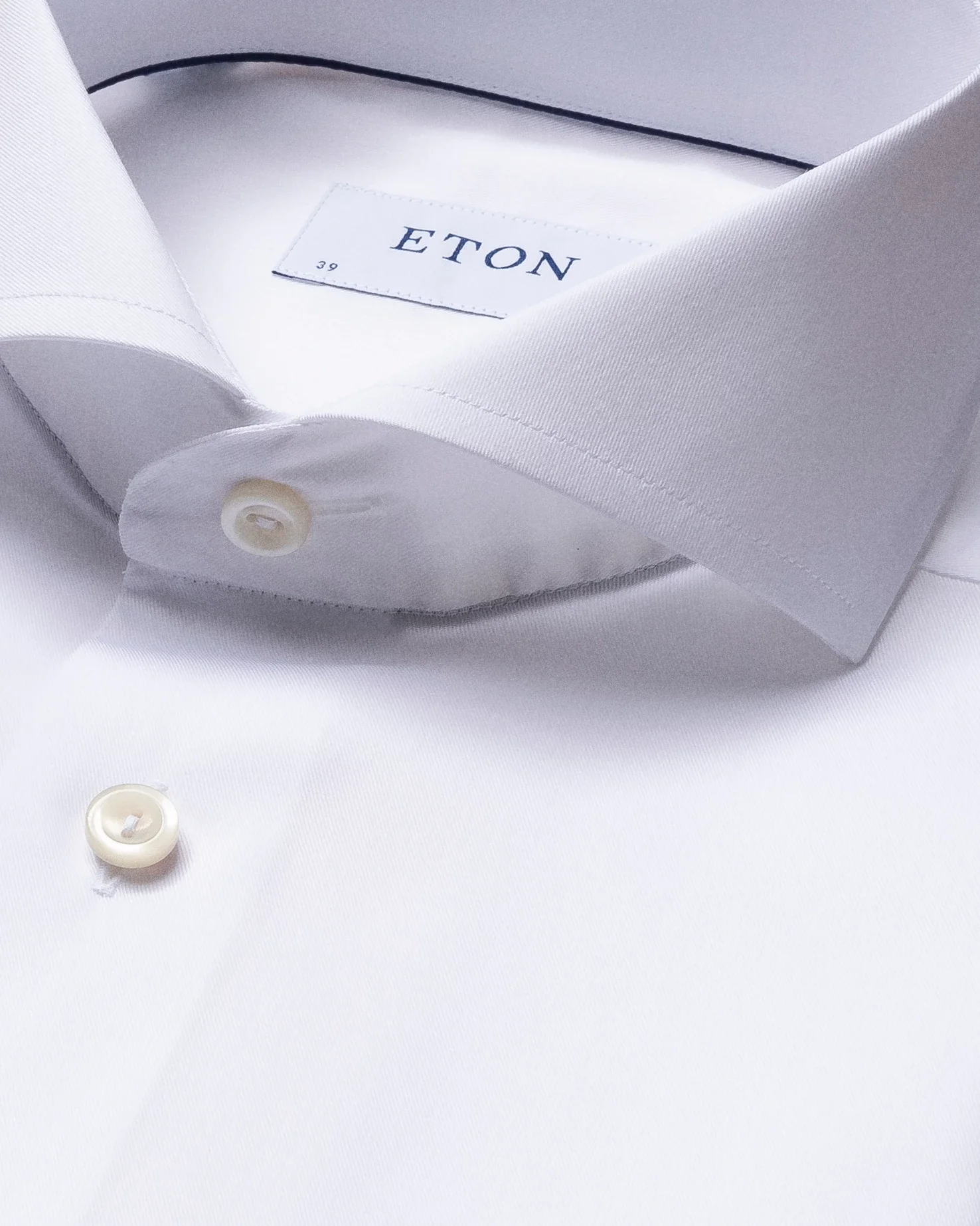 Eton - white fine twill shirt extreme cut away