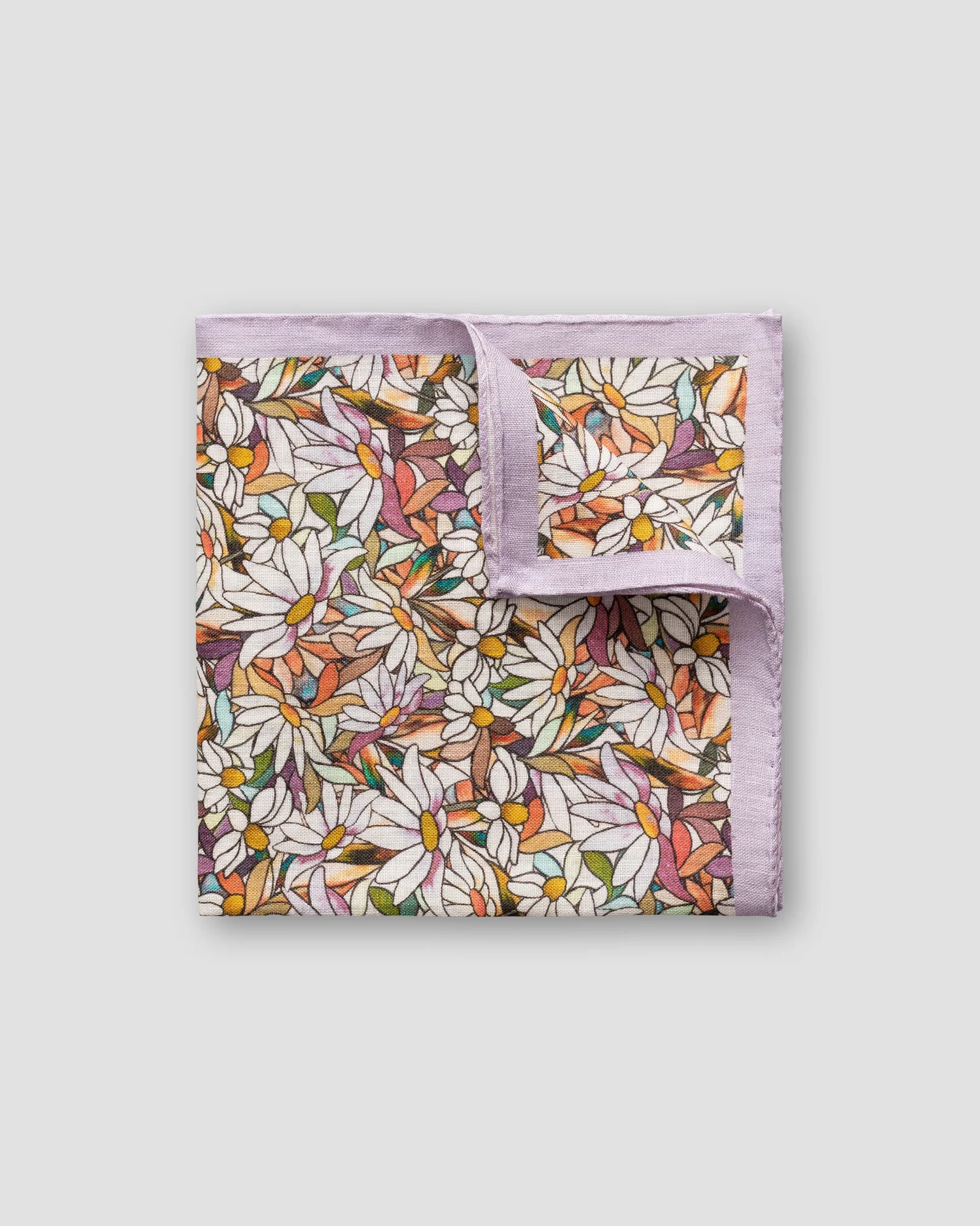 Eton - purple stained glass print linen pocket square