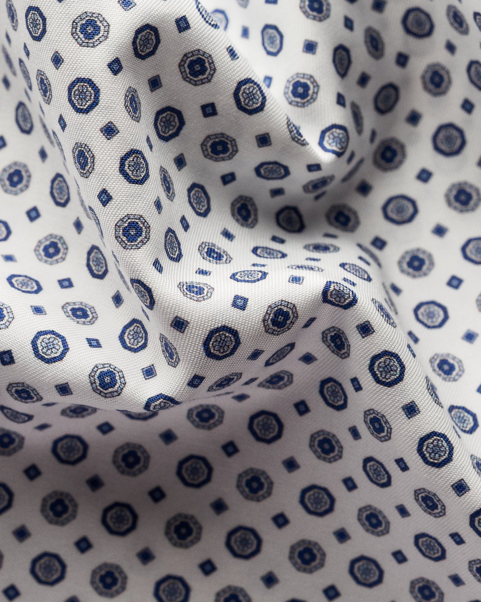 Eton - blue medallion print signature twill shirt