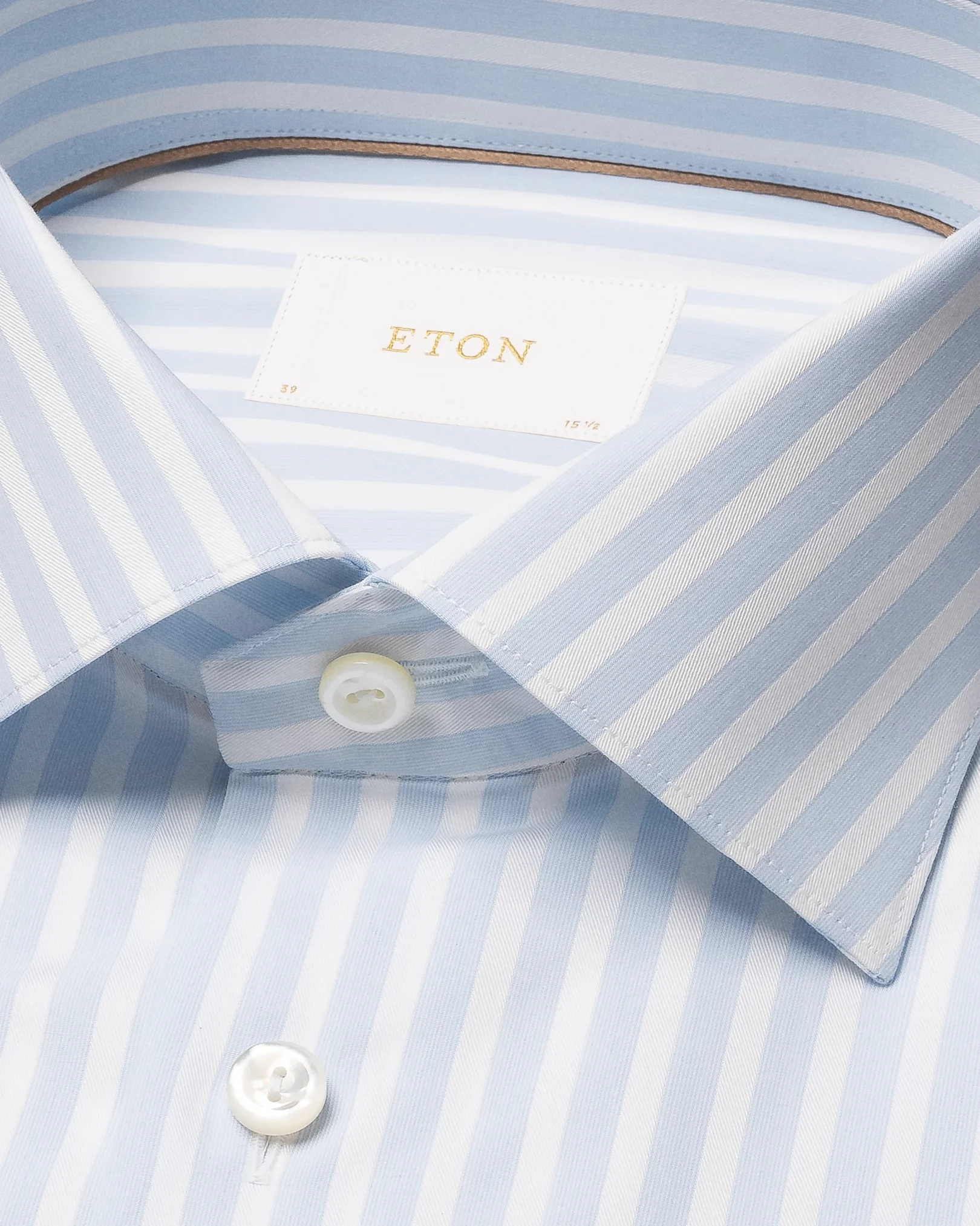 Eton - light blue bengal striped elevated pique shirt