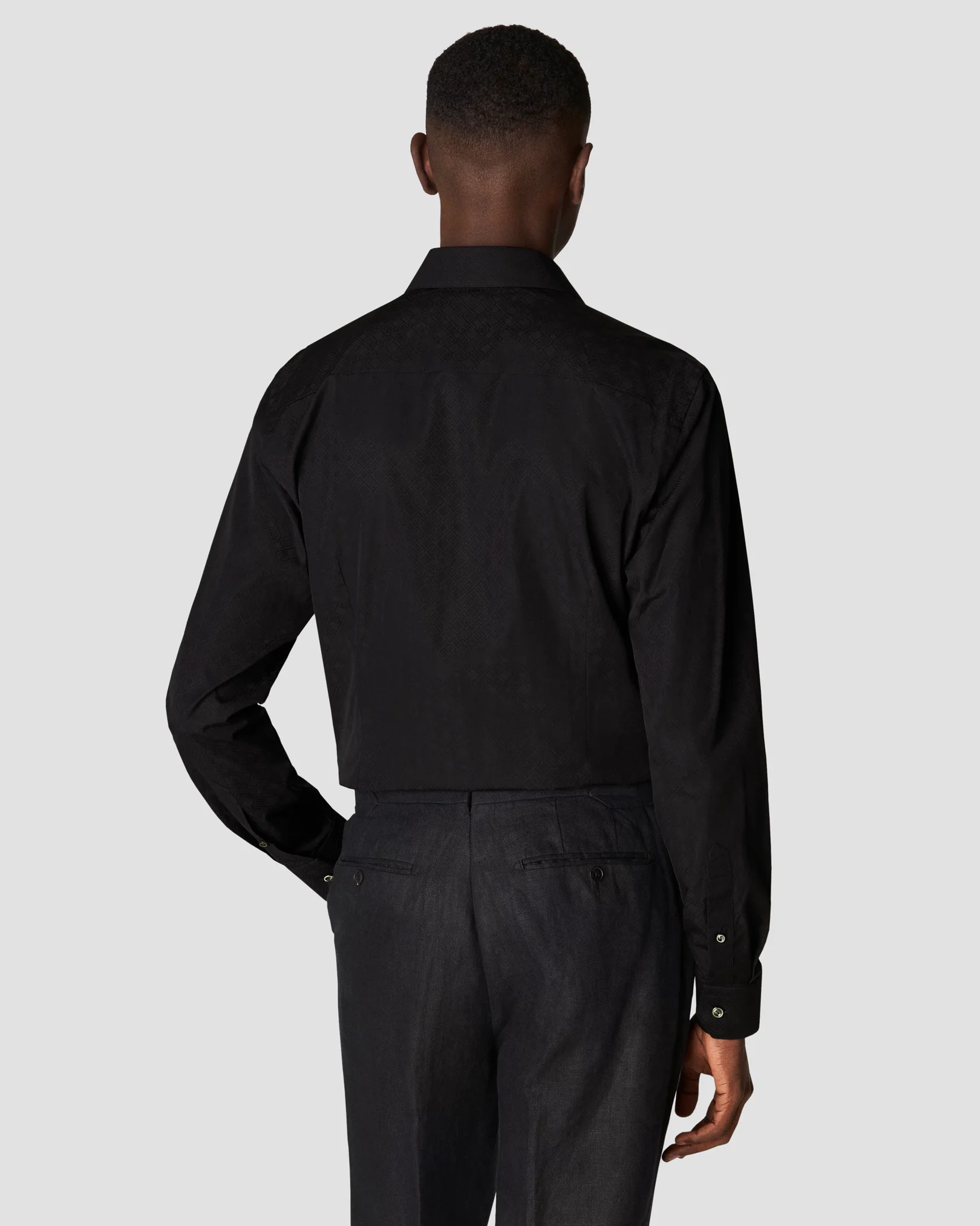 Eton - black jacquard moderate cutaway