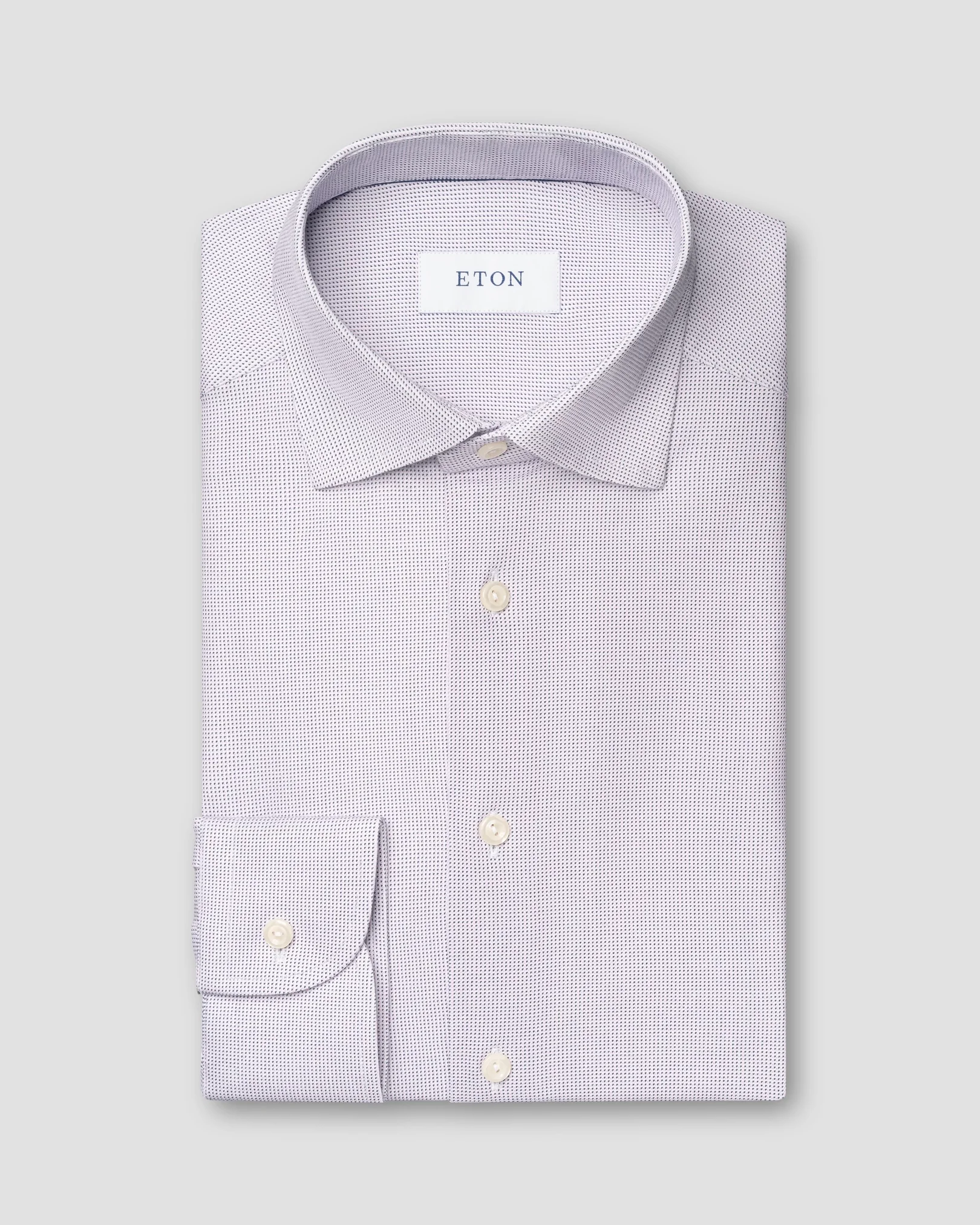 Eton - pink stretch cut away collar rounded single slim fit
