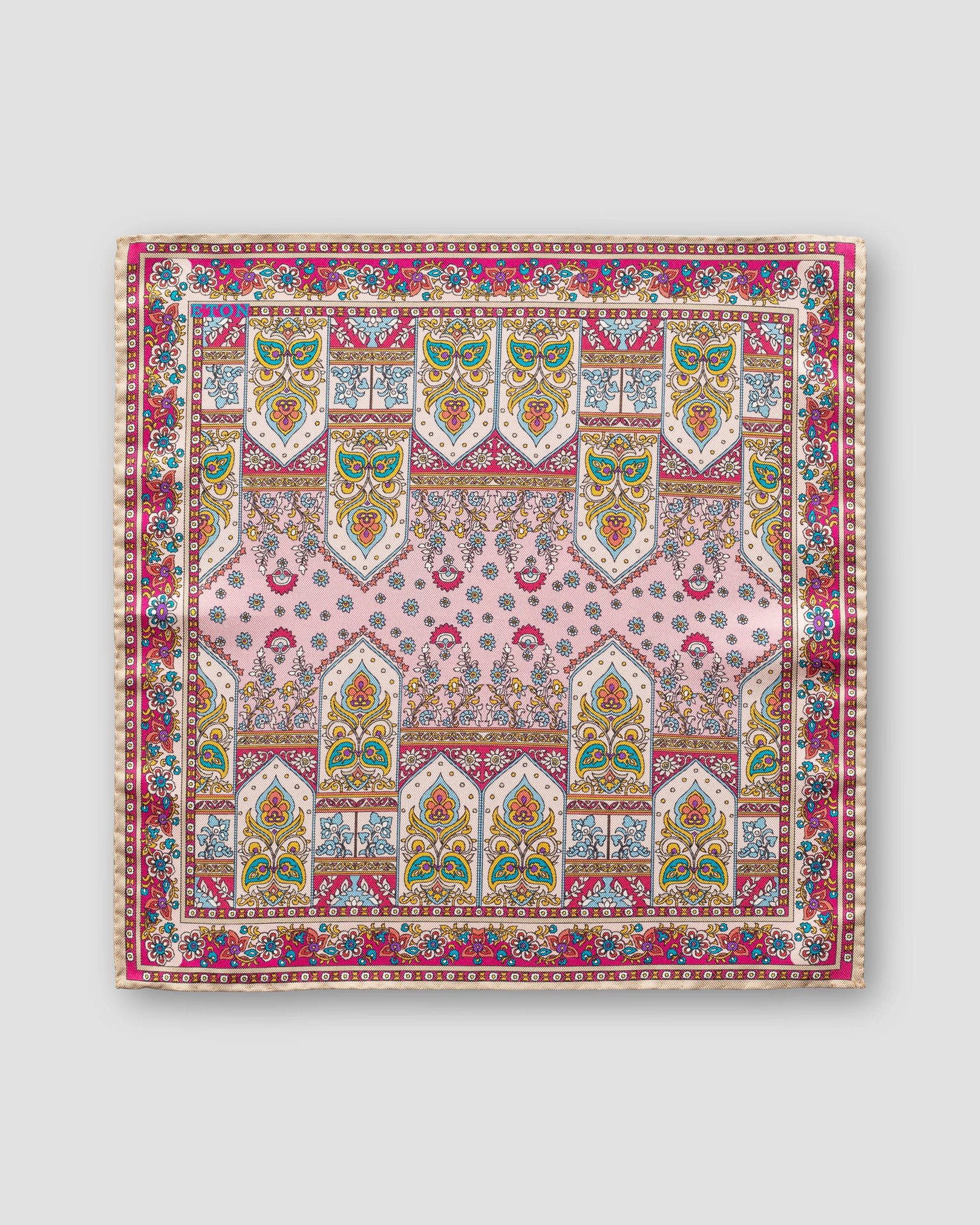 Eton - pink flower print pocket square