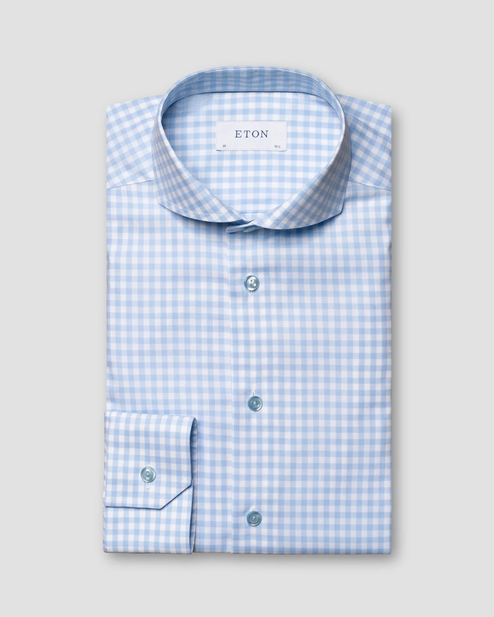 Eton - light blue fine twill extreme cutaway