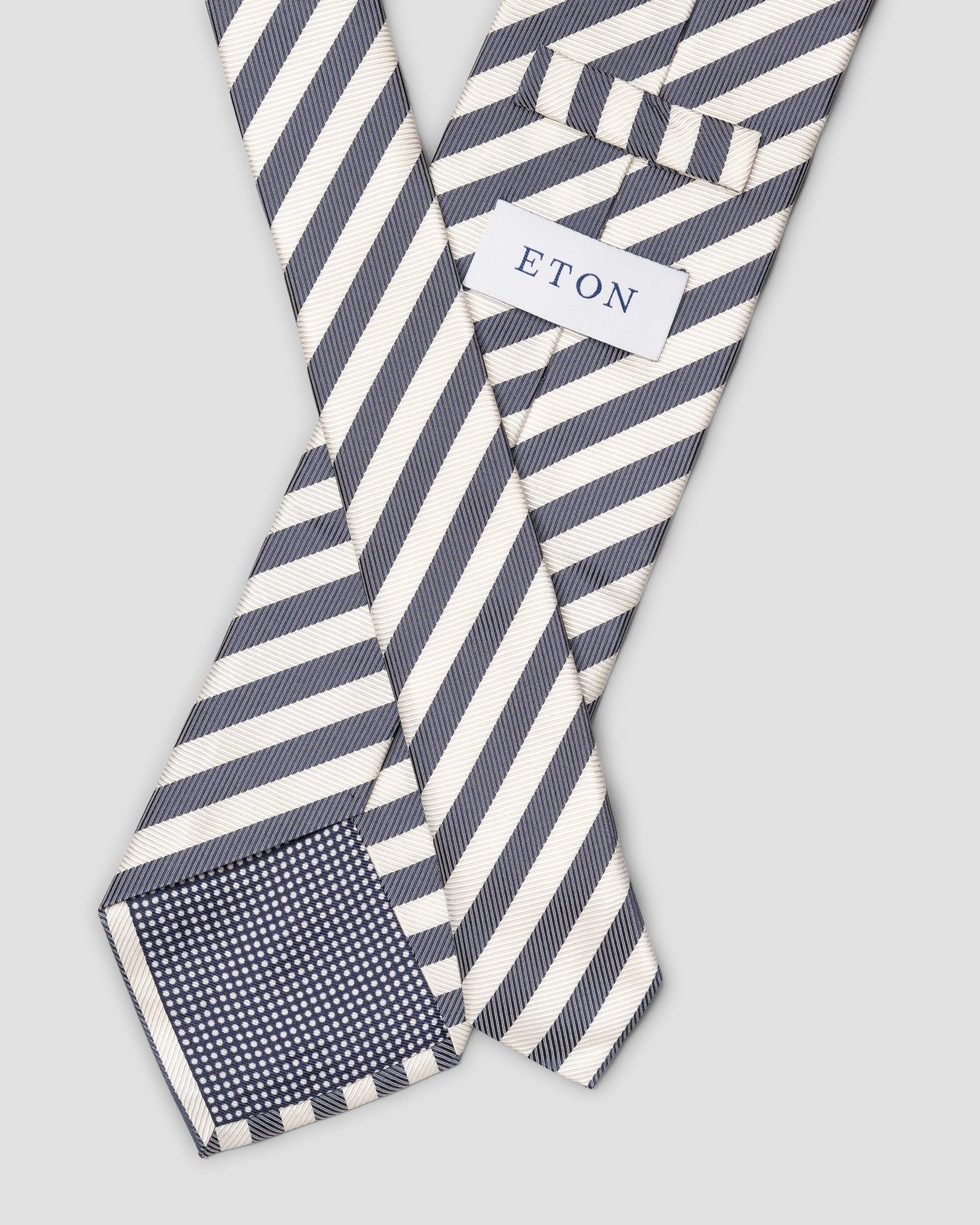 Eton - dark blue bold stripe tie