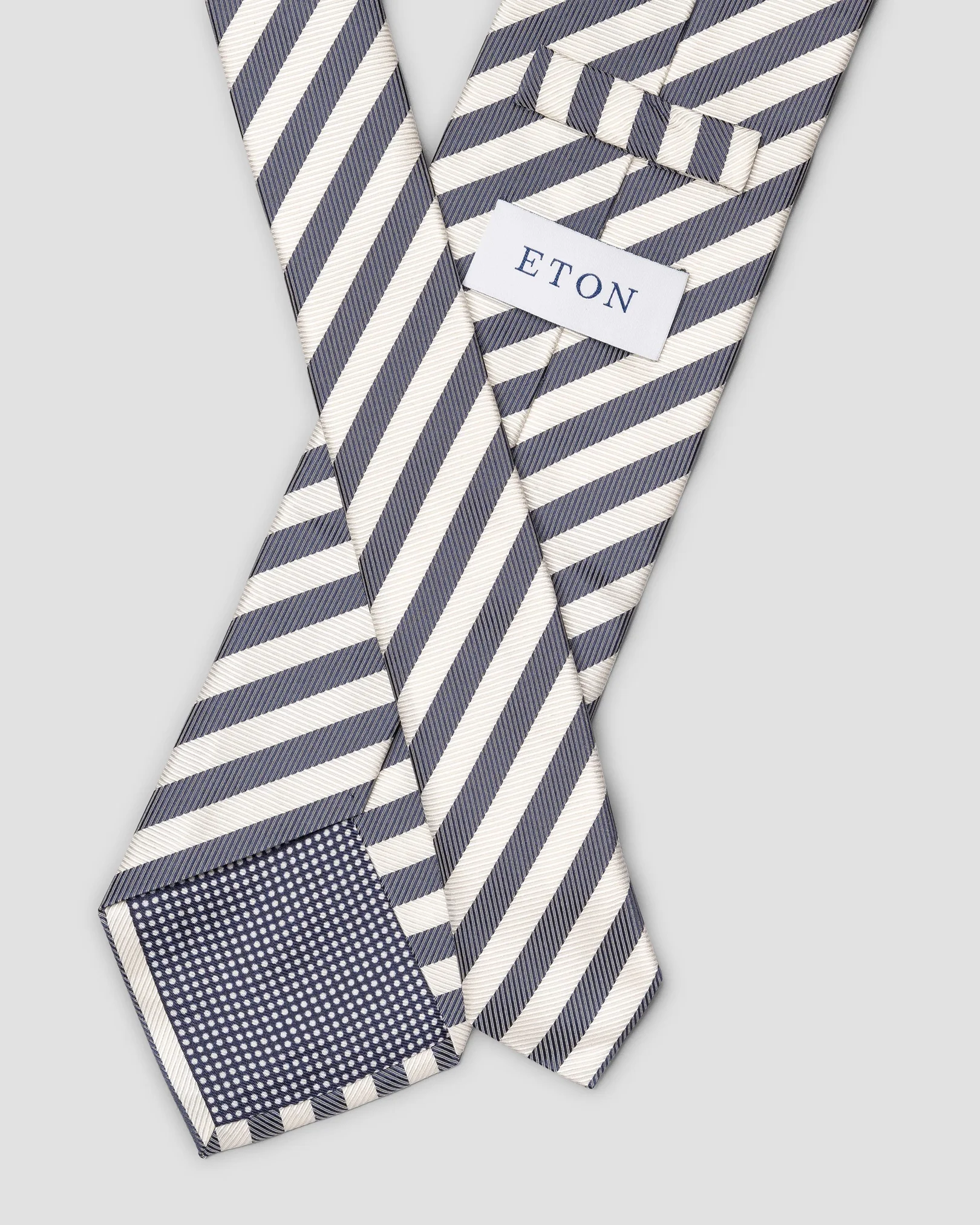 Eton - dark blue bold stripe tie