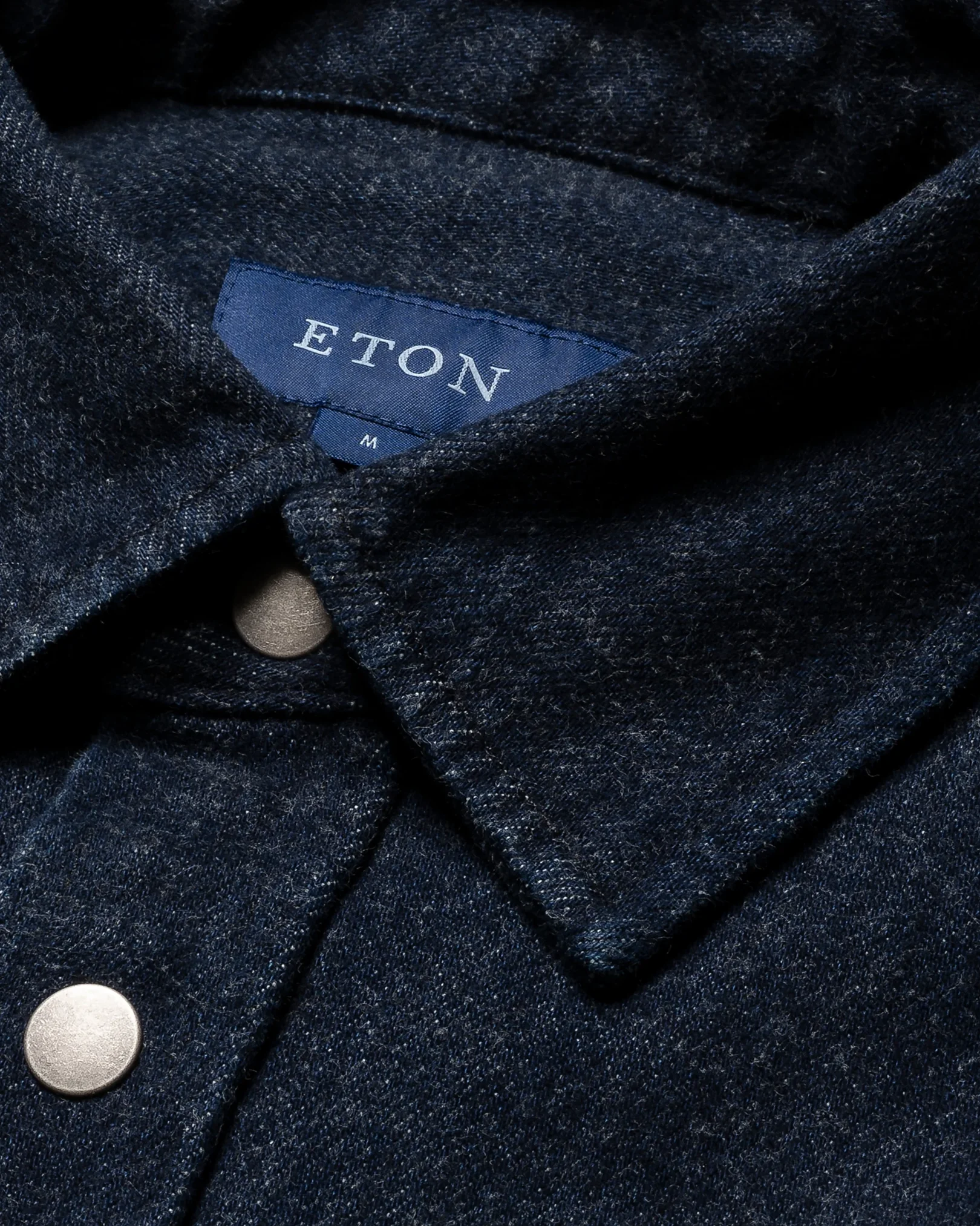 Eton - navy blue indigo turndown collar overshirt