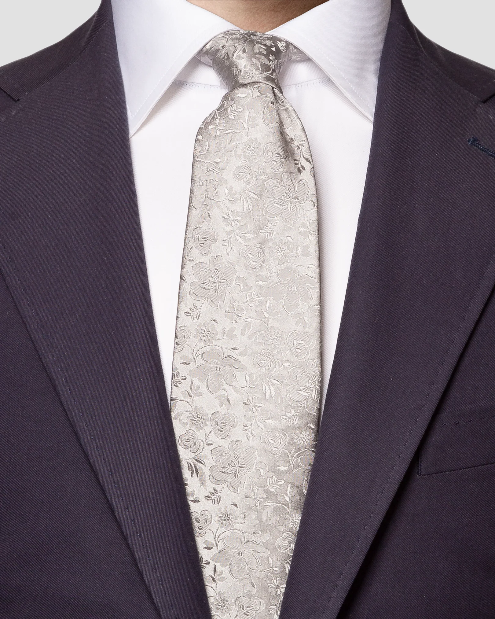 Eton - light grey silk tie
