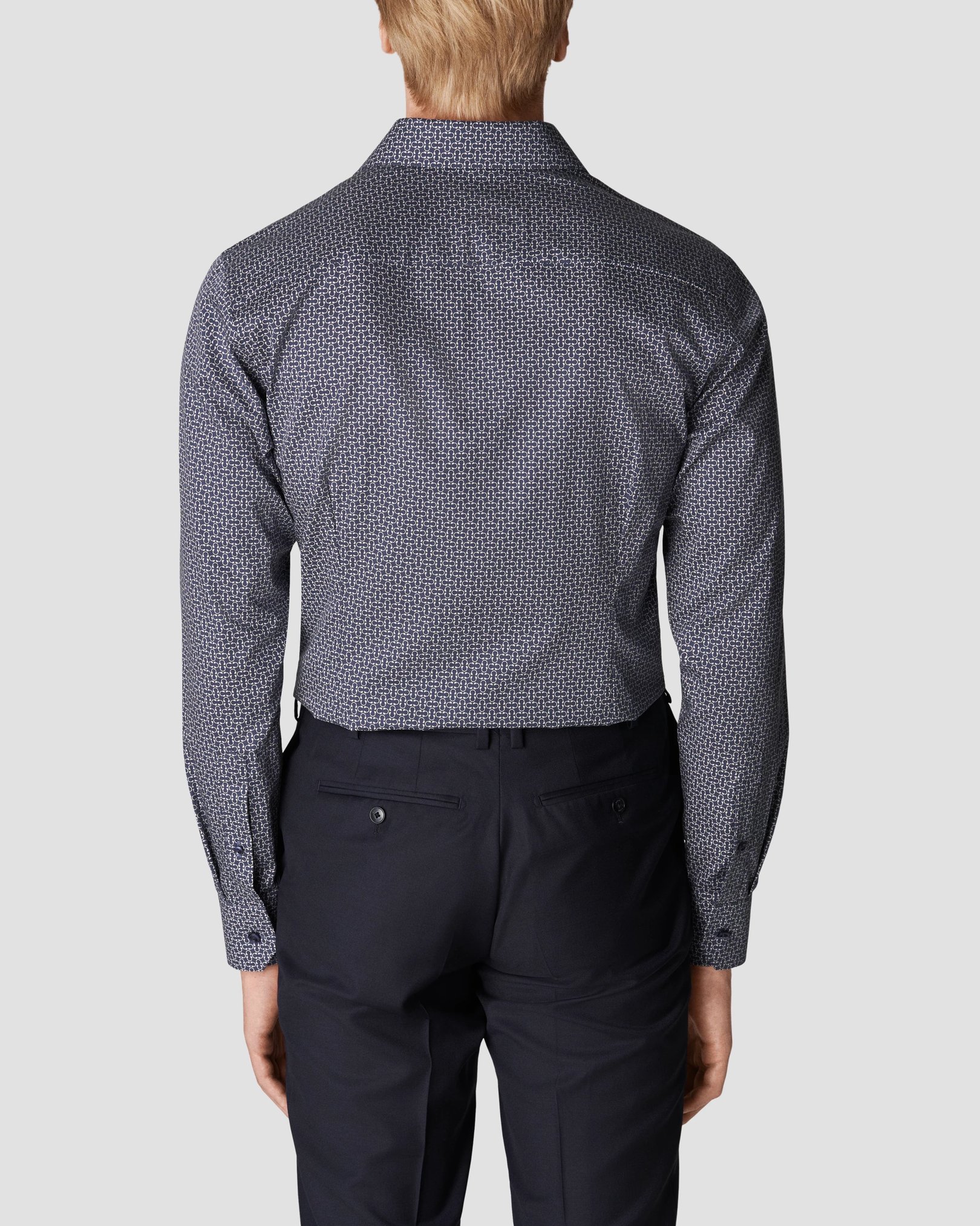 Eton - navy blue signature twill print