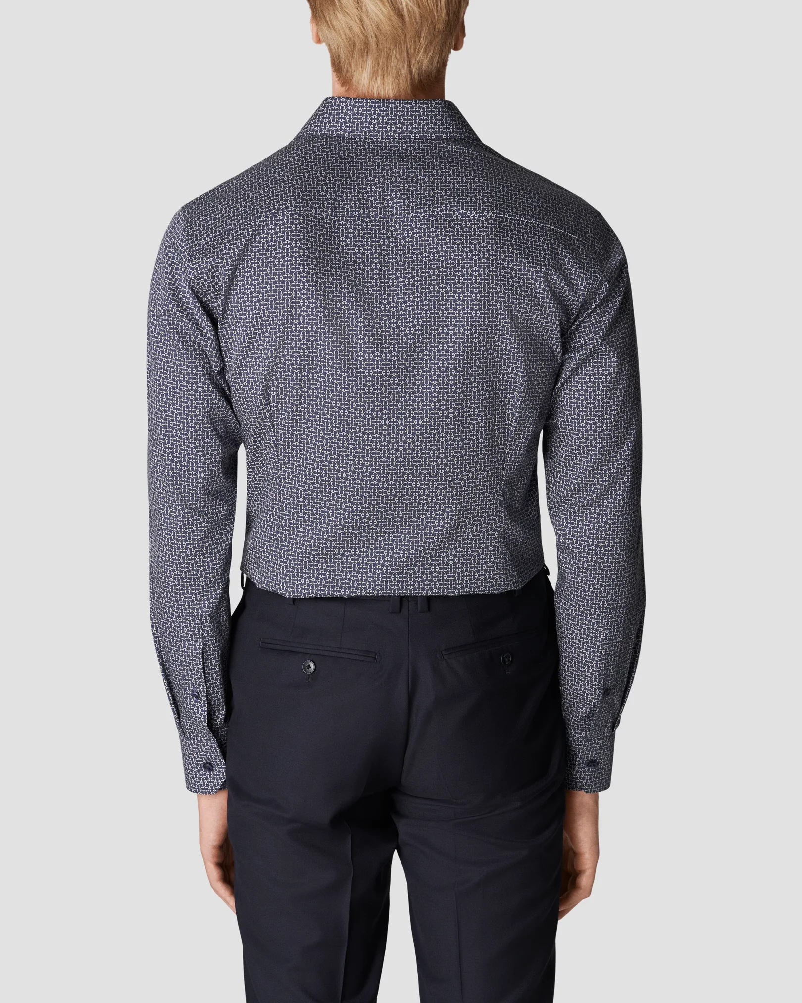 Eton - navy blue signature twill print