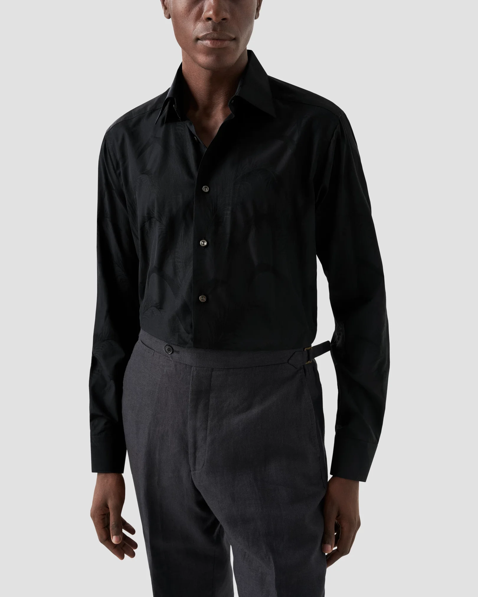 Eton - black jacquard moderate cut away