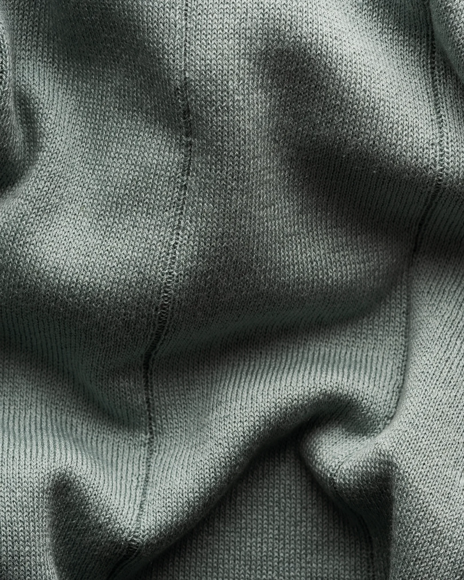 Eton - light green cotton and silk open collar fine knit polo shirt