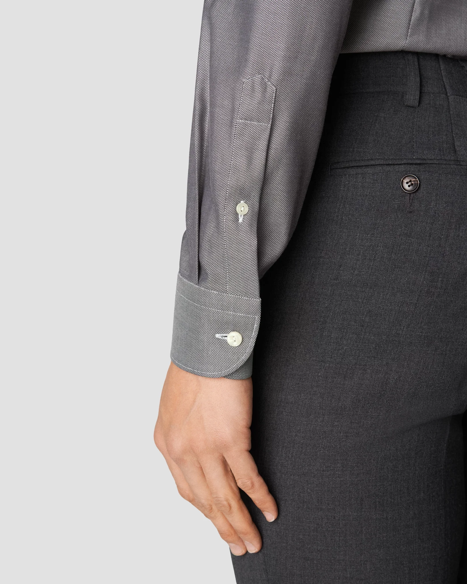 Eton - black cotton lyocell stretch