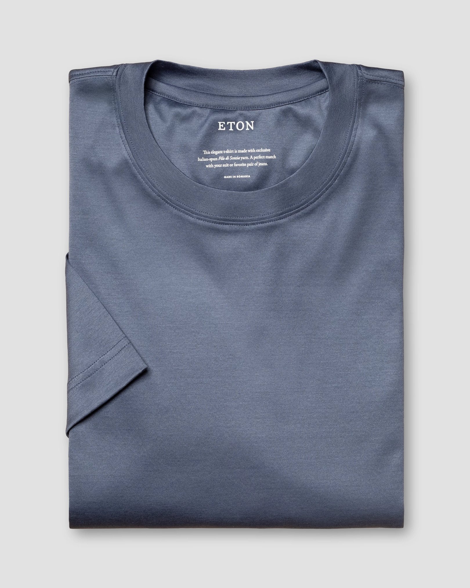 Eton - Graues T-Shirt aus Filo di Scozia