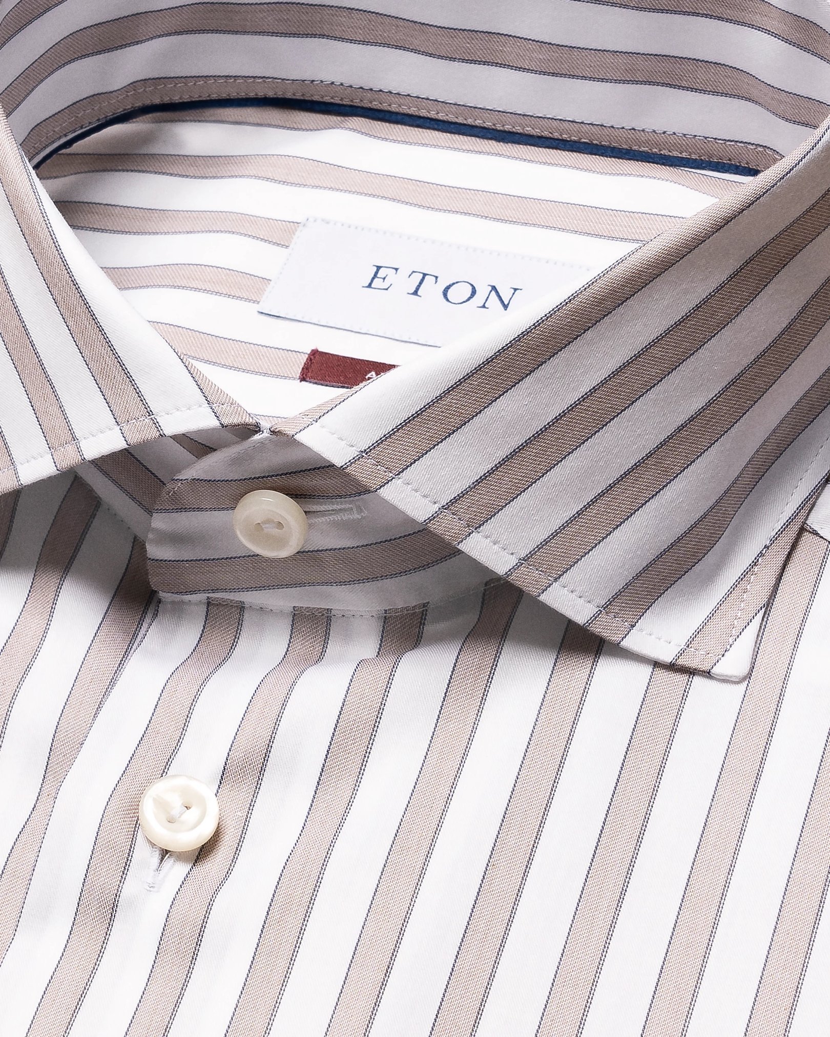 Eton - brown fine twill stretch