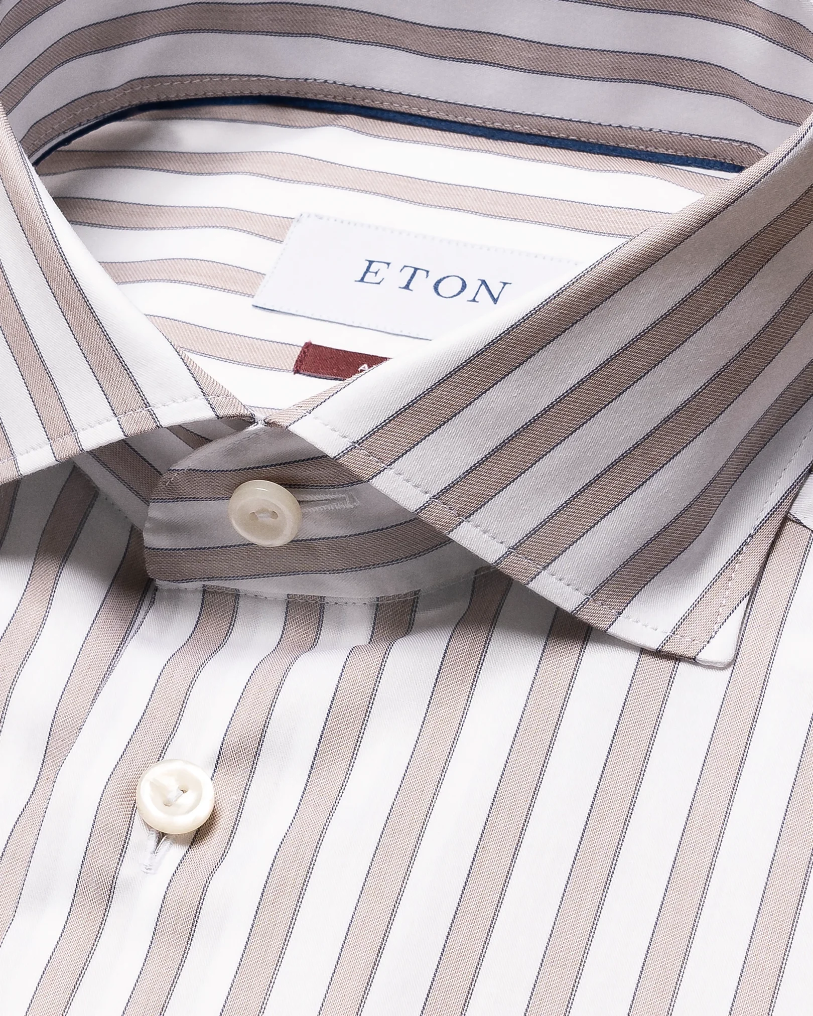 Eton - brown fine twill stretch