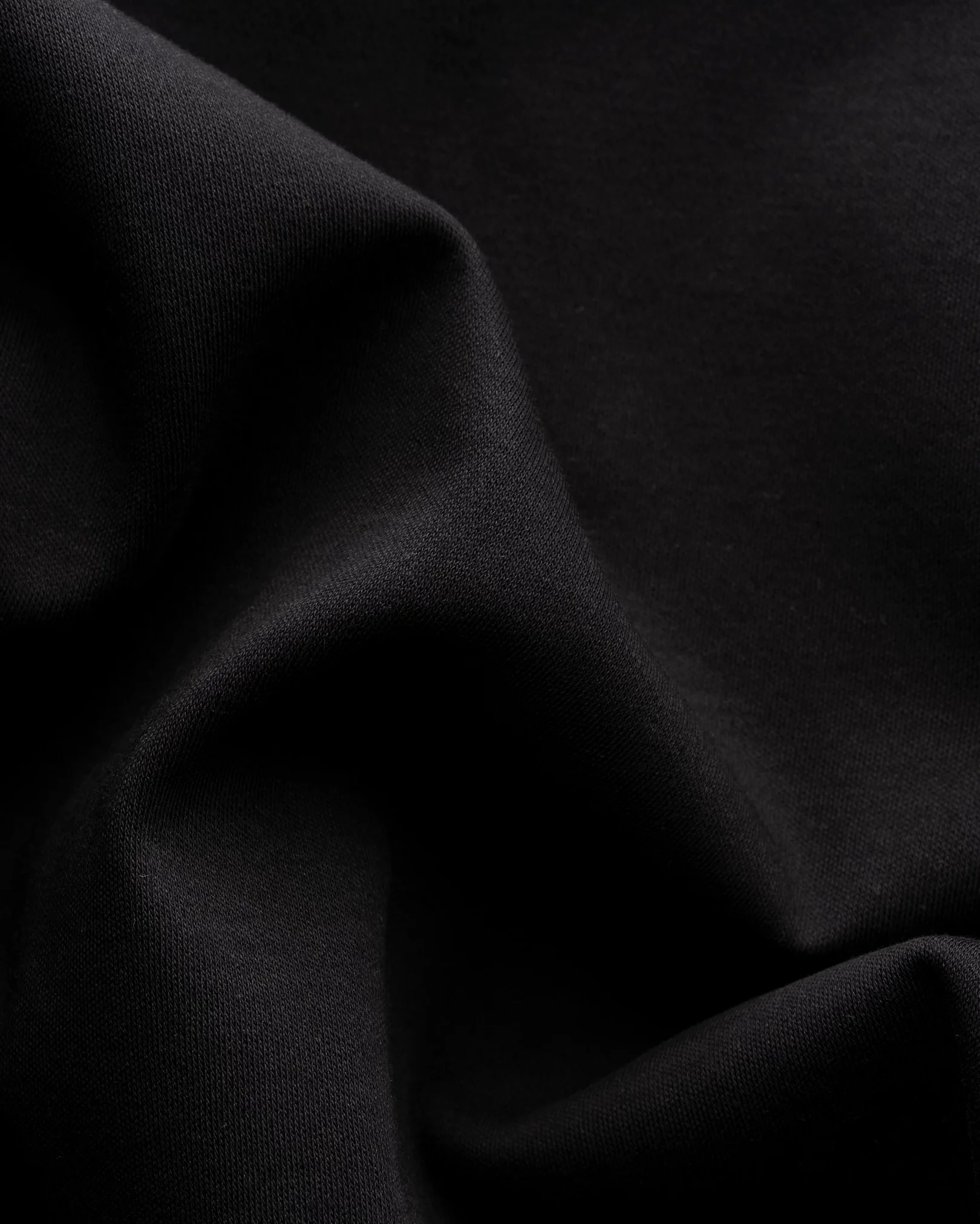 Eton - black cotton interlock polo shirt