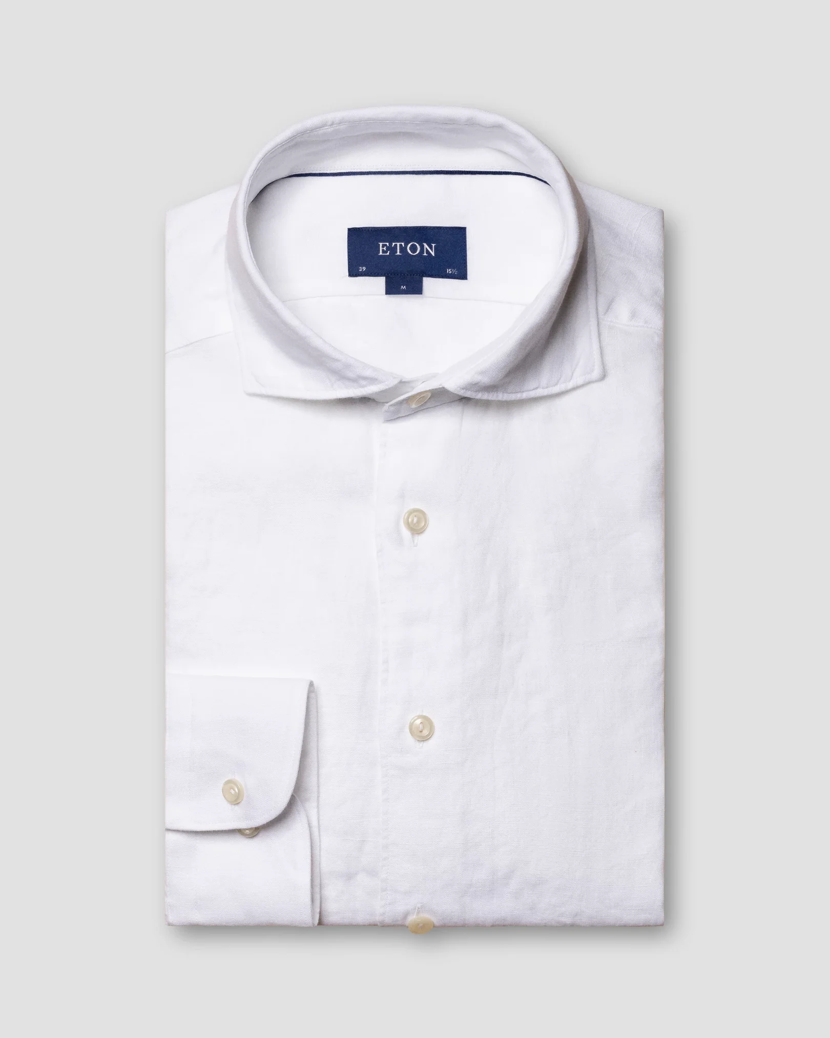 Eton - white linen shirt wide spread