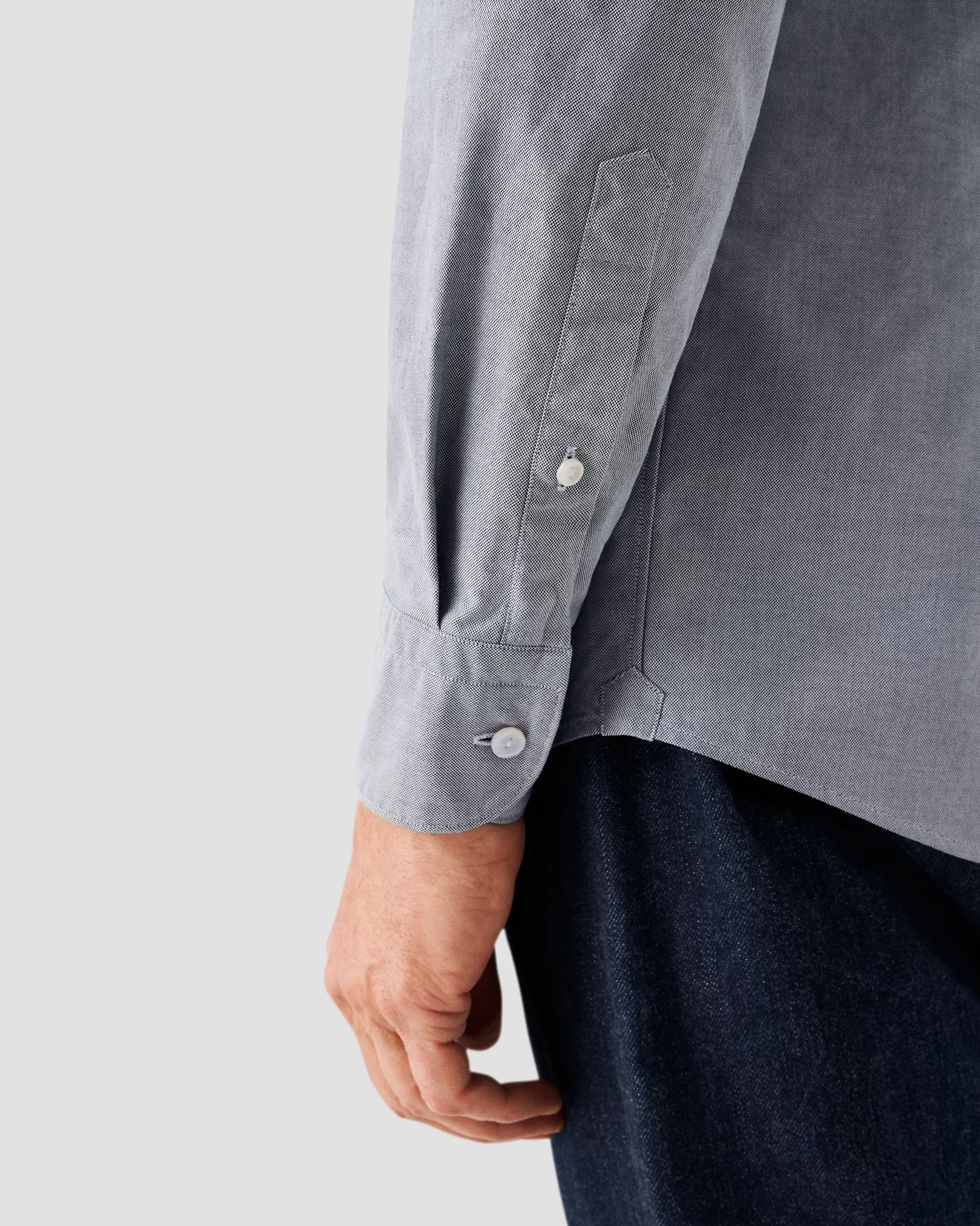 Eton - solid dark blue oxford shirt