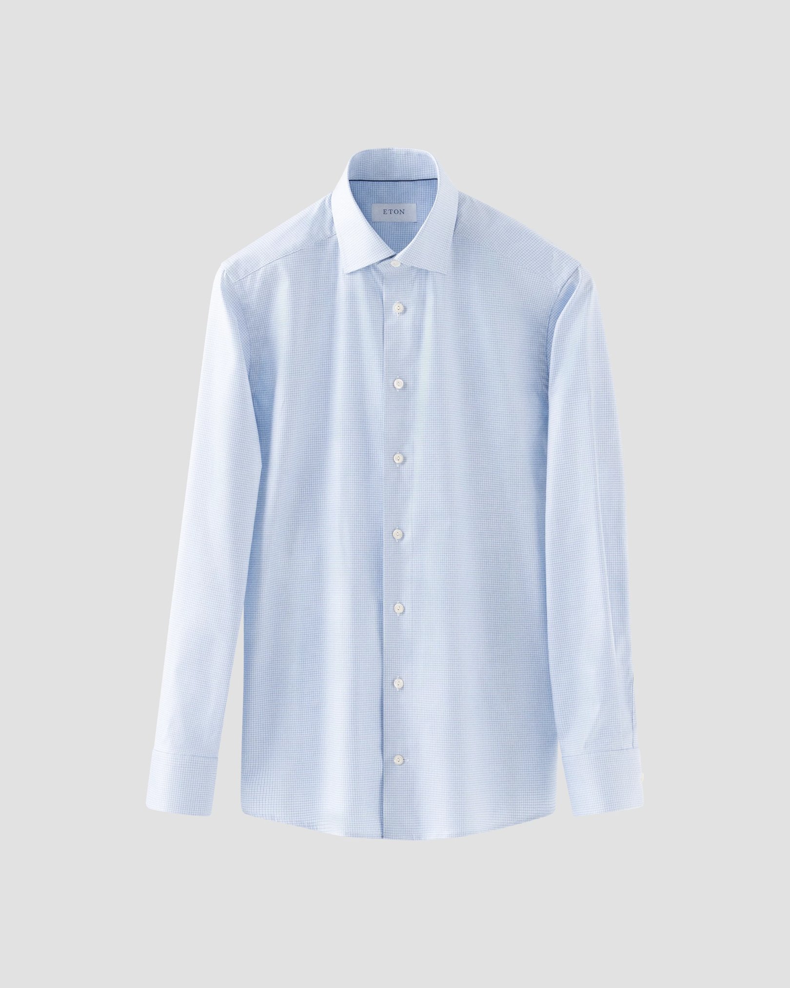 Eton - micro checked twill shirt