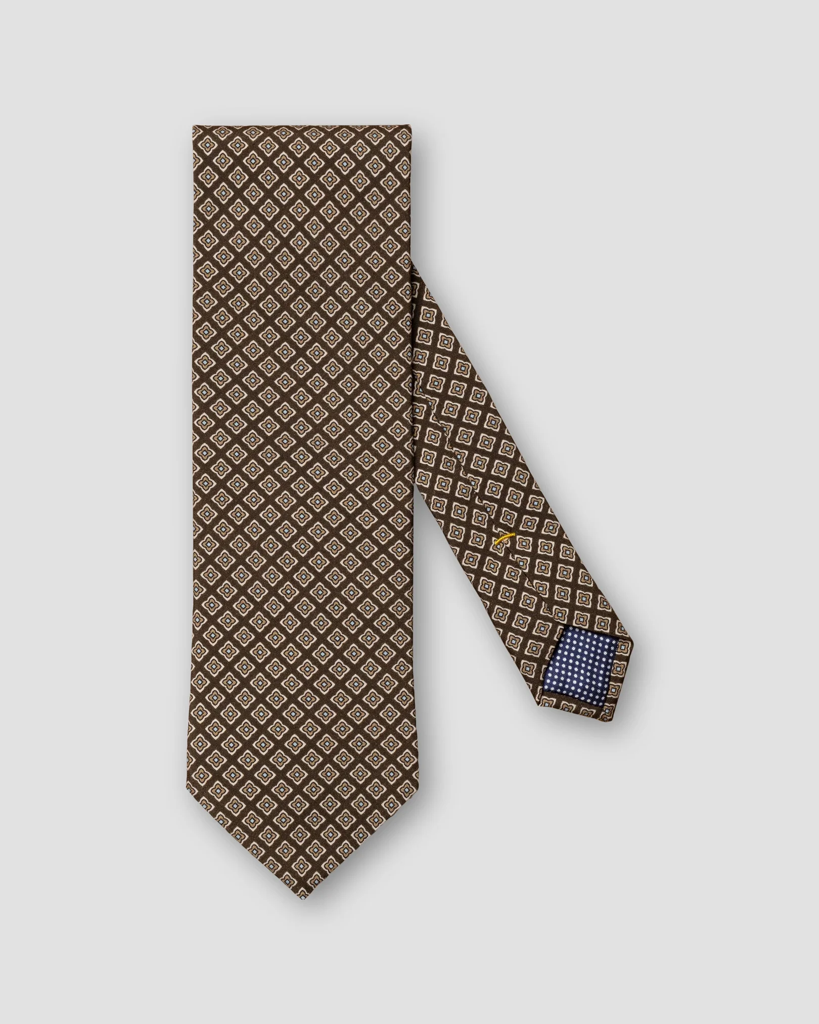 Eton - green geometric silk tie micro print