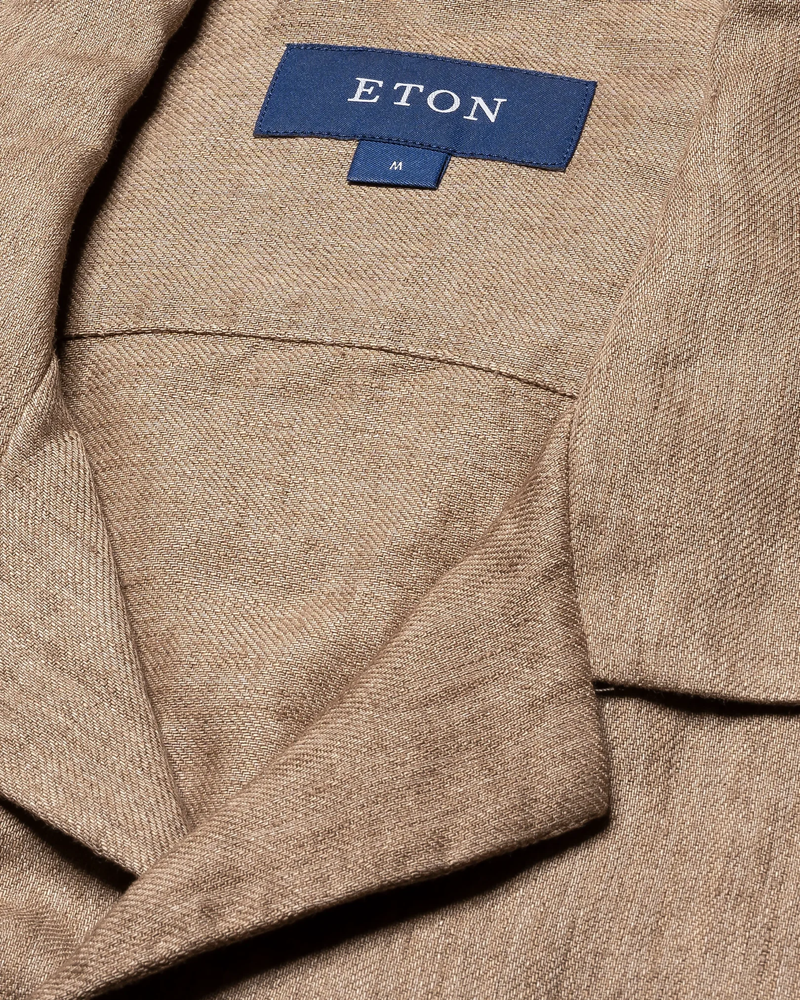Eton - brown linen resort shirt