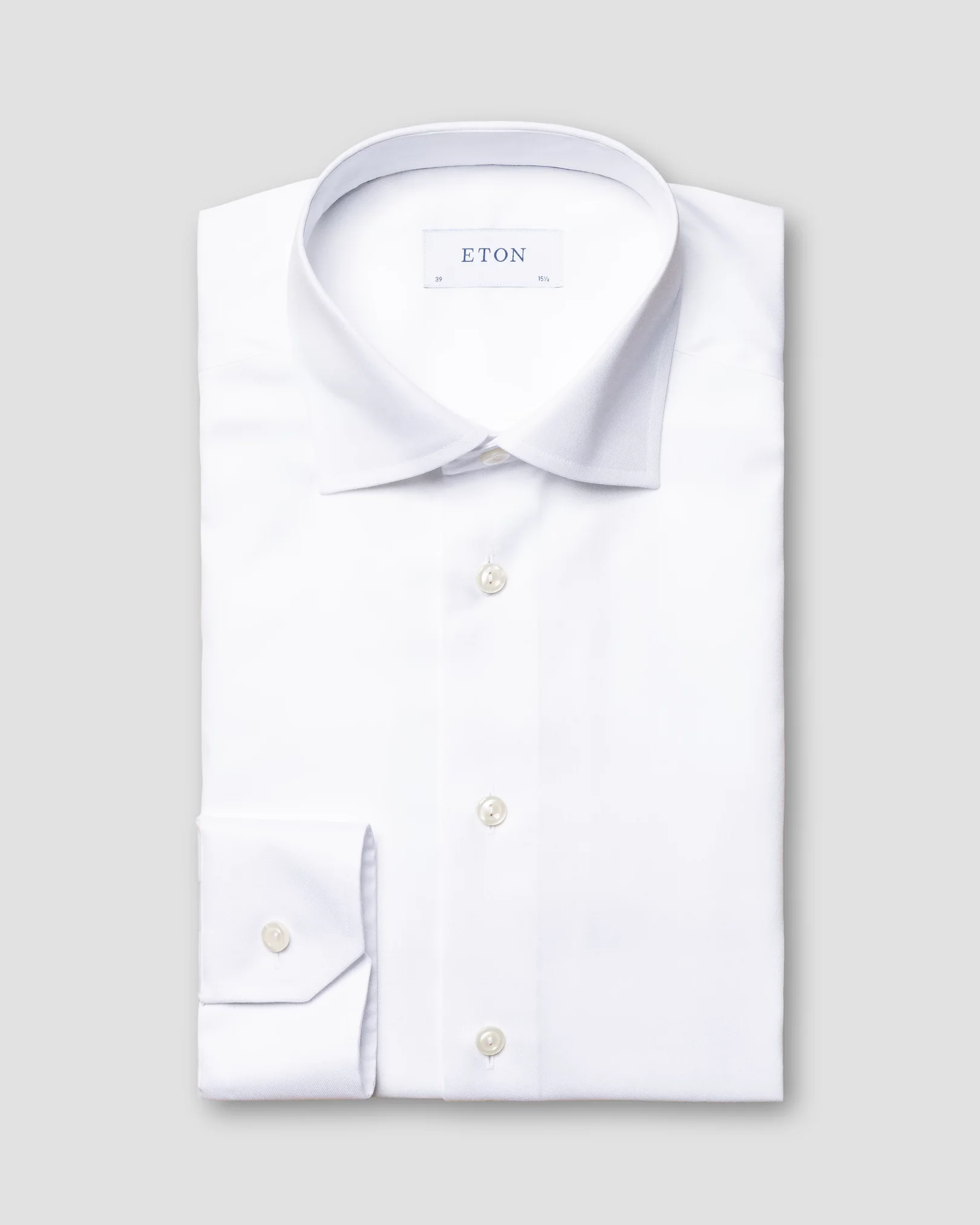 Eton - white signature twill semi solid