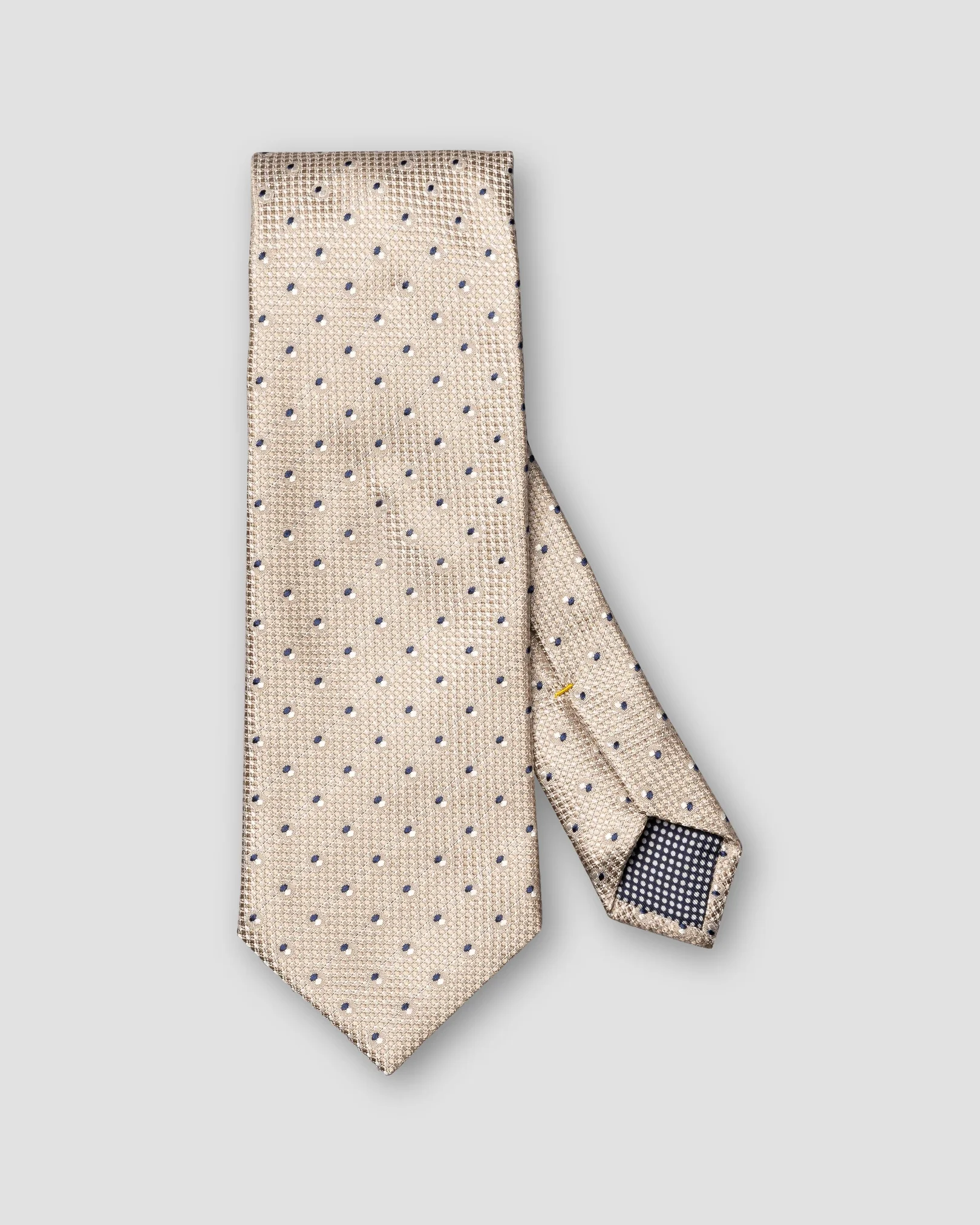 Eton - beige pin dot woven silk tie