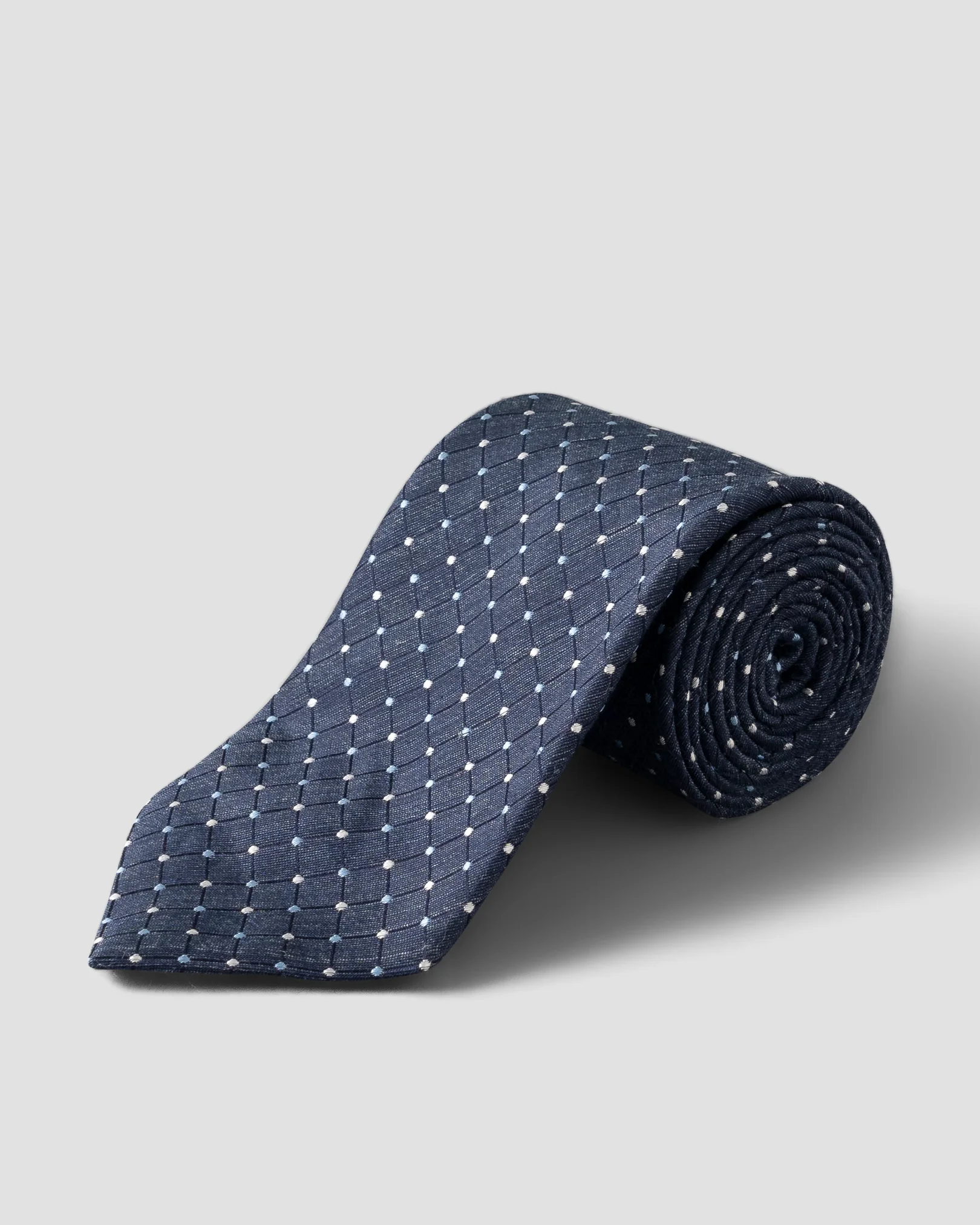 Eton - navy blue linen silk tie