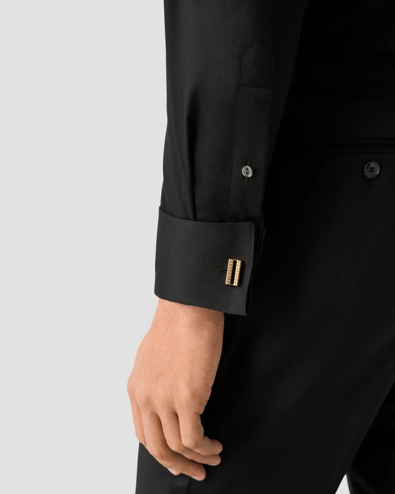 Eton - black signature twill moderate cutaway shirt