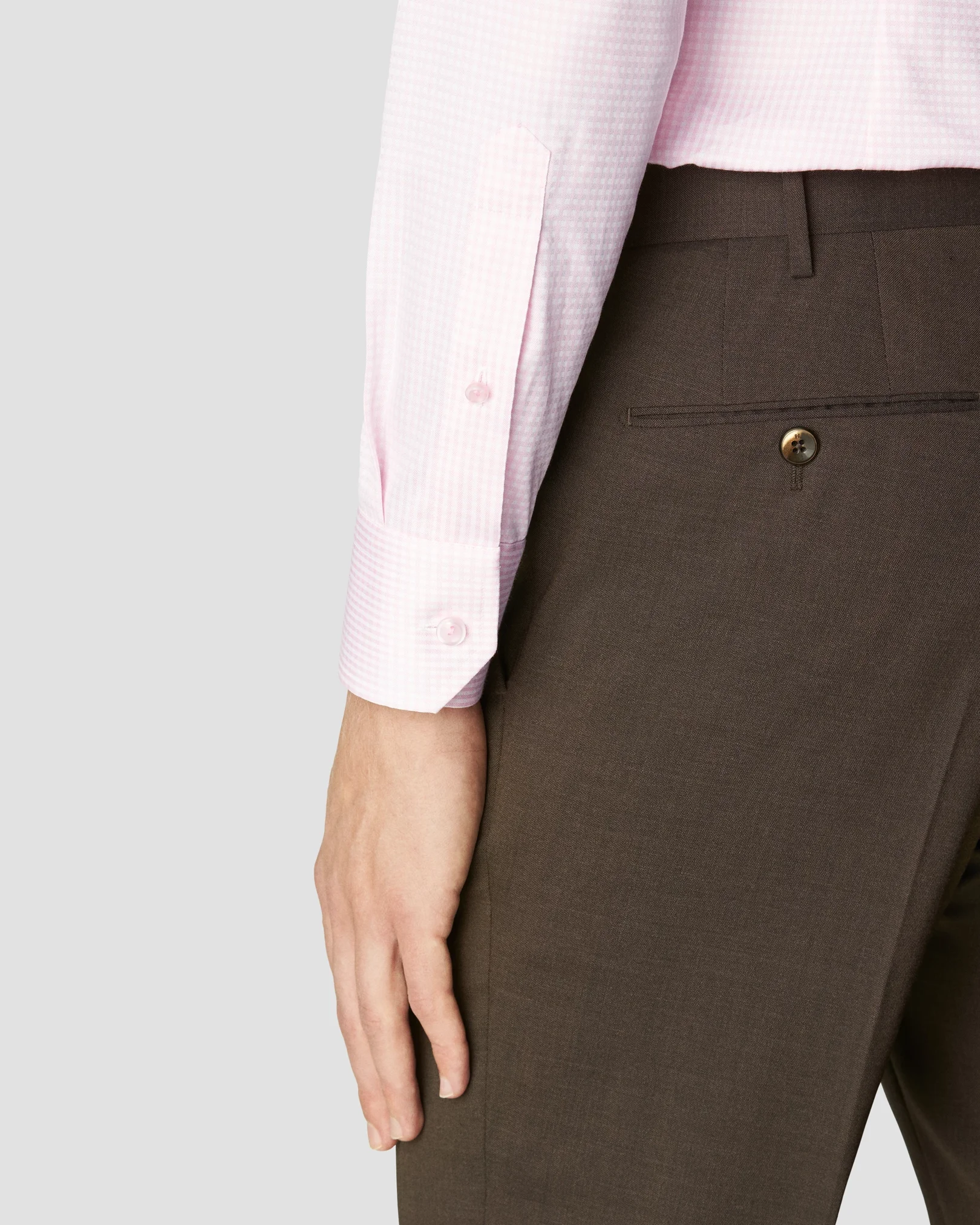 Eton - pink signature twill summer checked