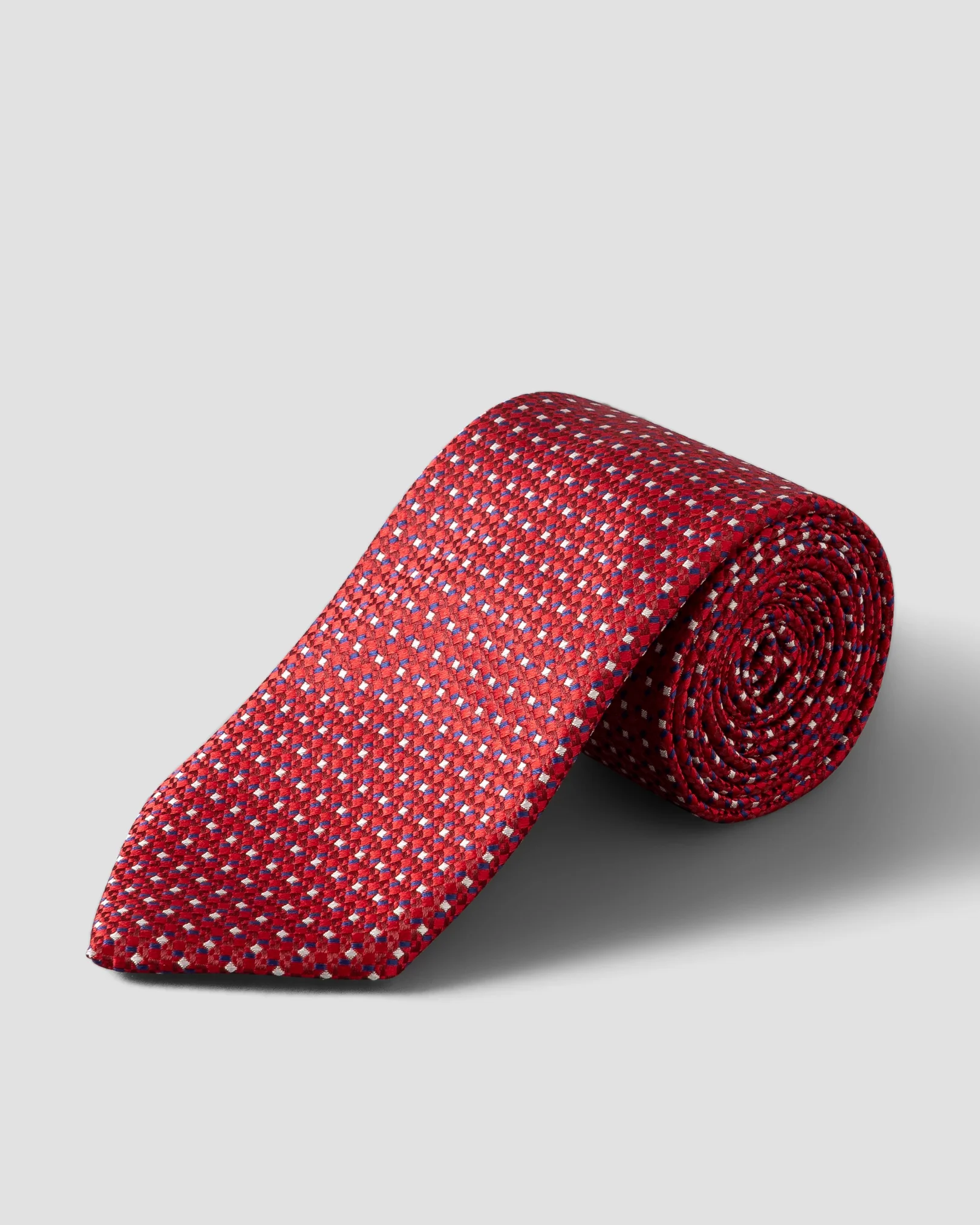 Eton - red geometric woven silk tie red geometric woven silk tie