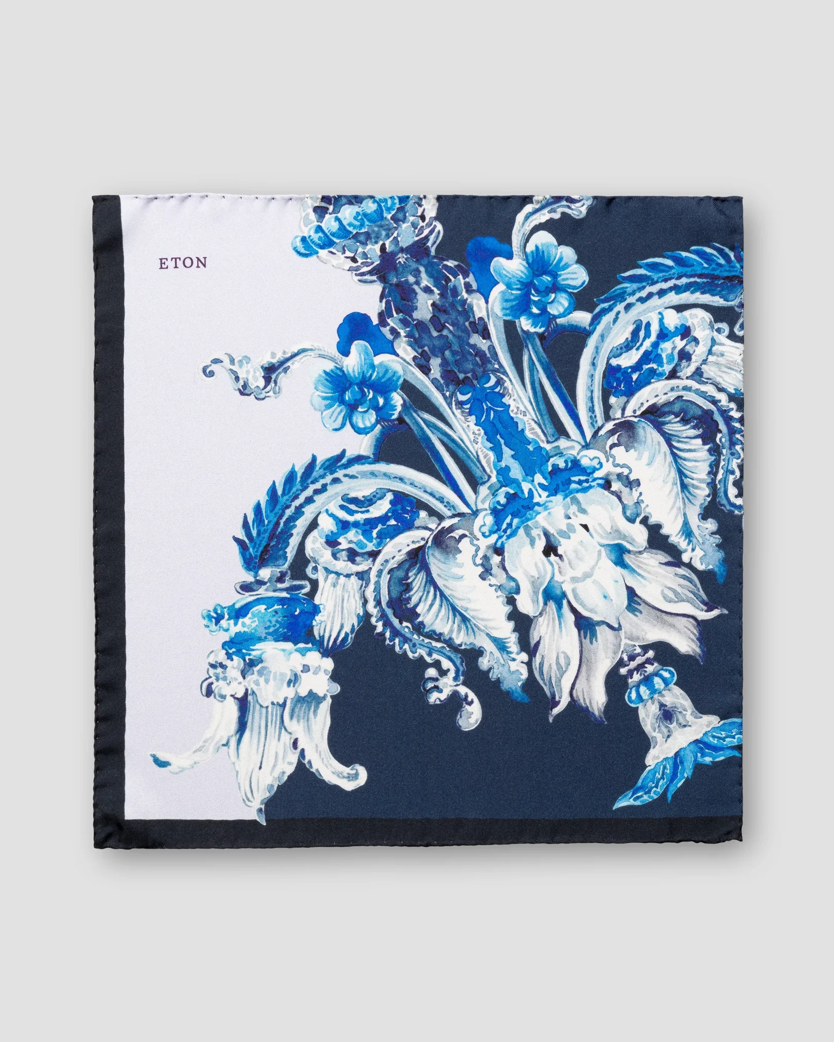 Eton - blue chandelier print silk pocket square