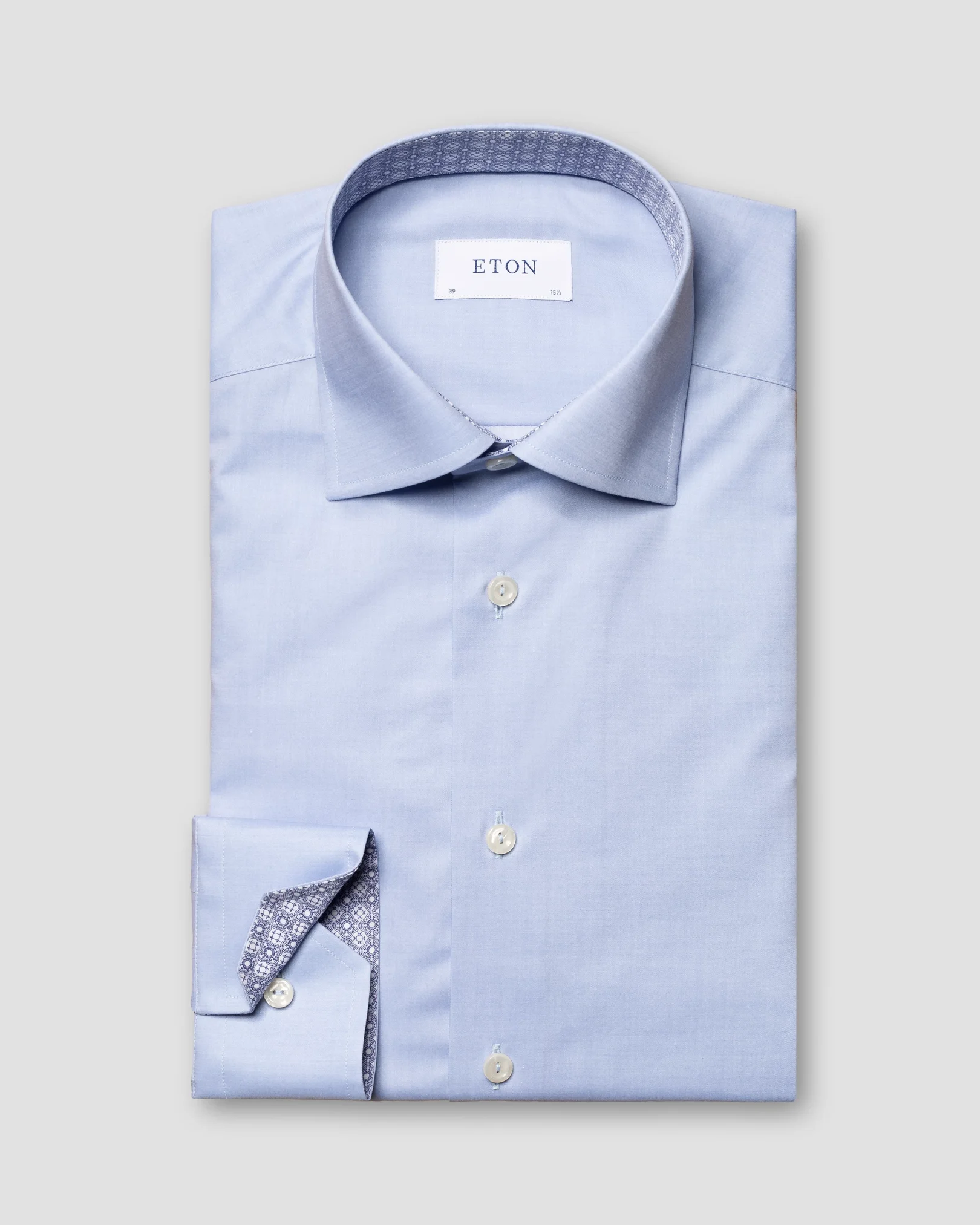 Eton - light blue fine twill stretch