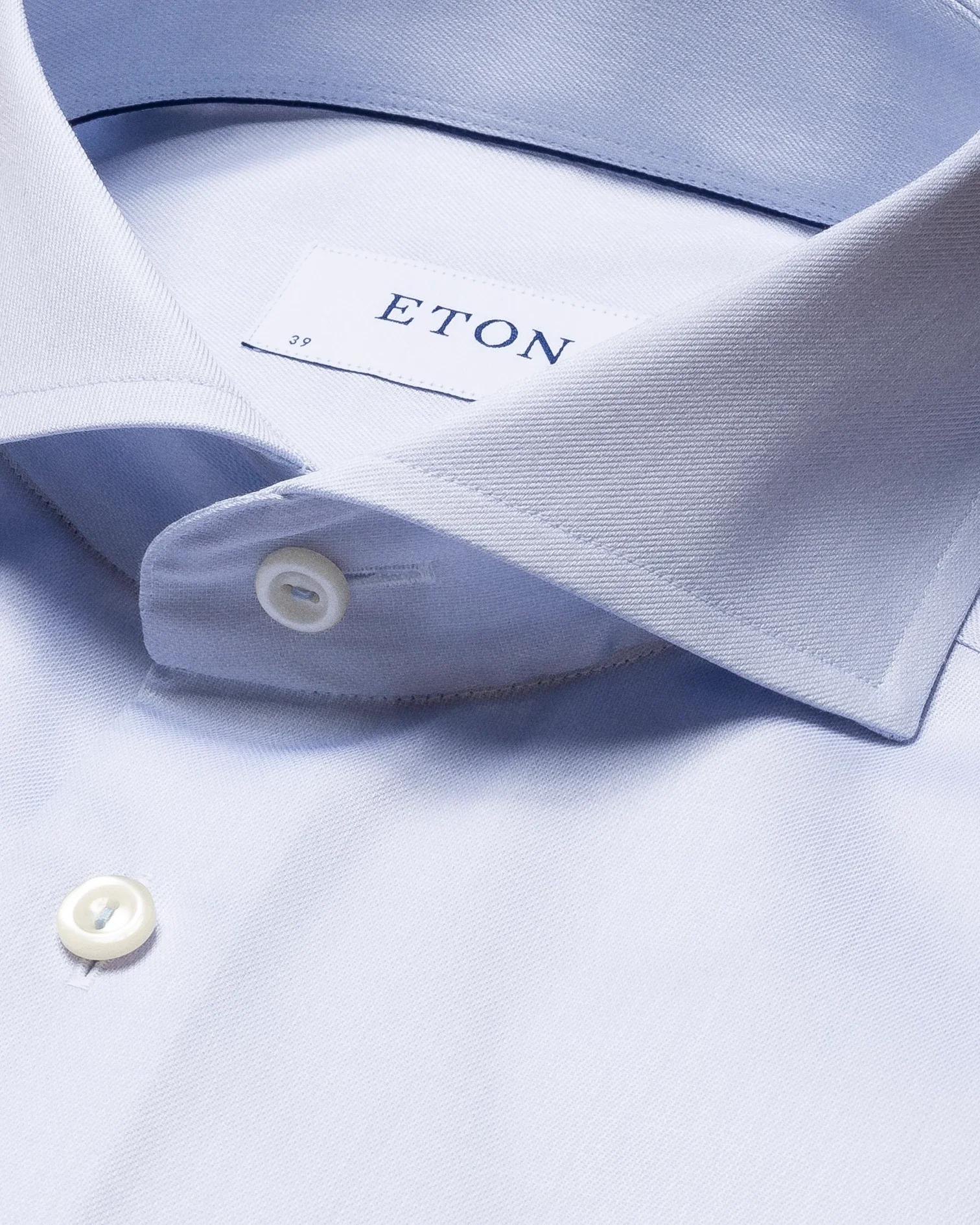 Eton - light blue signature twill shirt extreme cut away