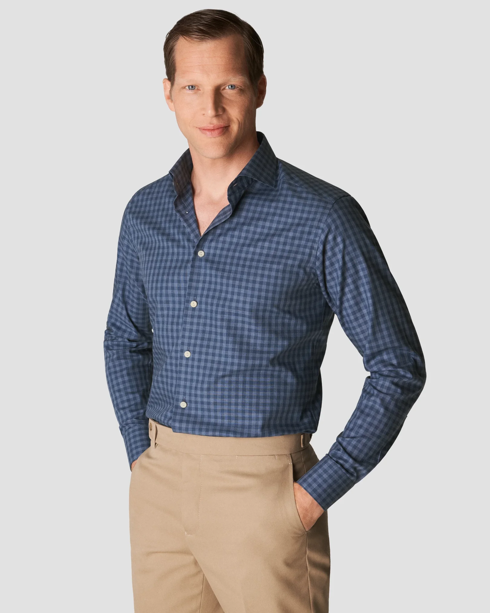 Eton - mid blue lightweight oxford