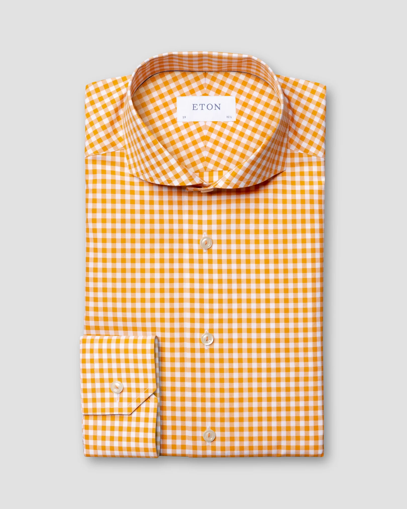 Eton - orange fine twill extreme cut away single slim