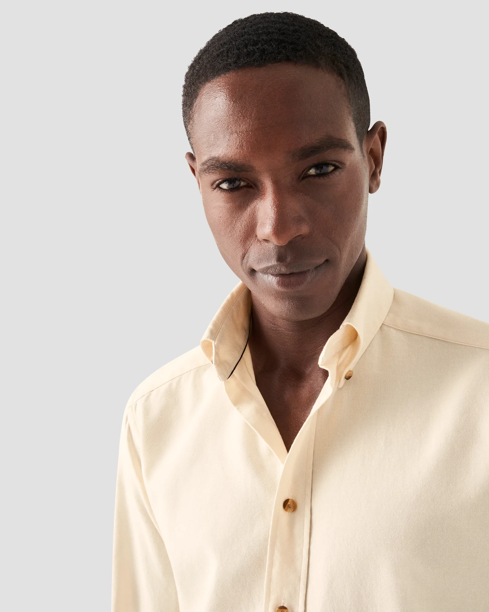 Eton - solid white flannel shirt