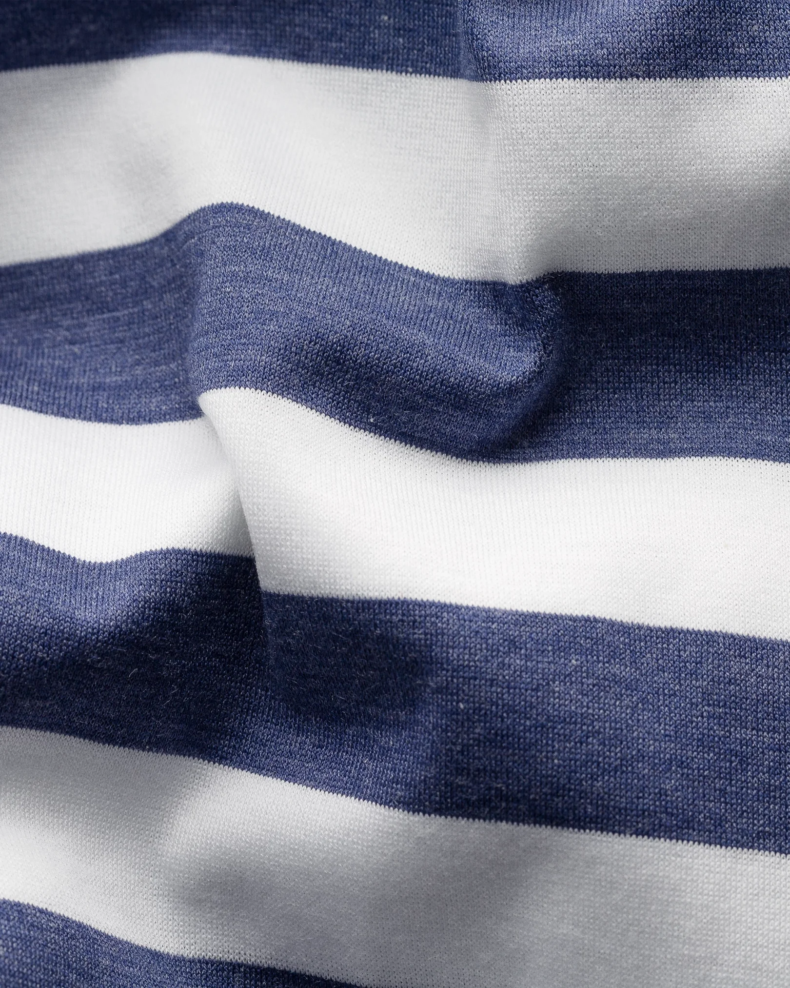 Eton - navy striped jersey popover shirt
